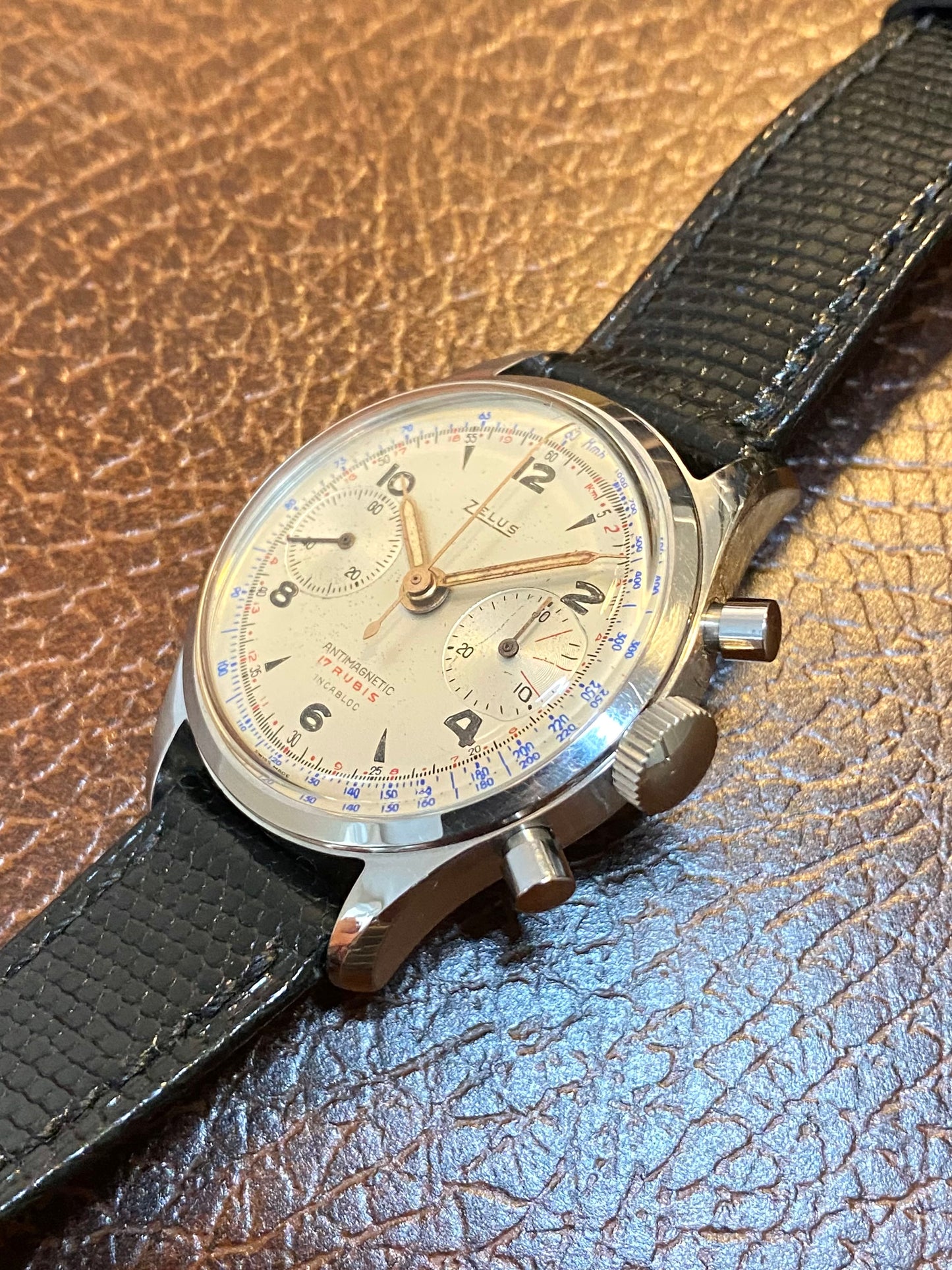 Zelus Chronographe Suisse Vintage - Montre Mécanique Landeron Acier - 1950