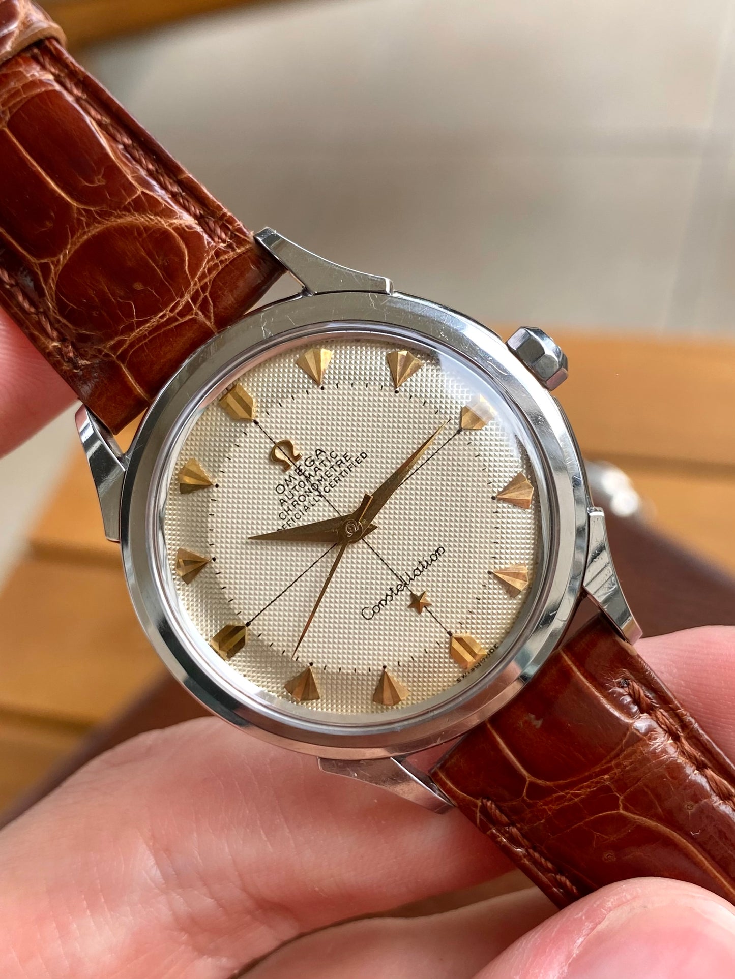 Omega Constellation Chronomètre Automatic Pie-Pan HoneyComb Nid d’Abeille - Montre Vintage Bumper Cal.354 - 1953