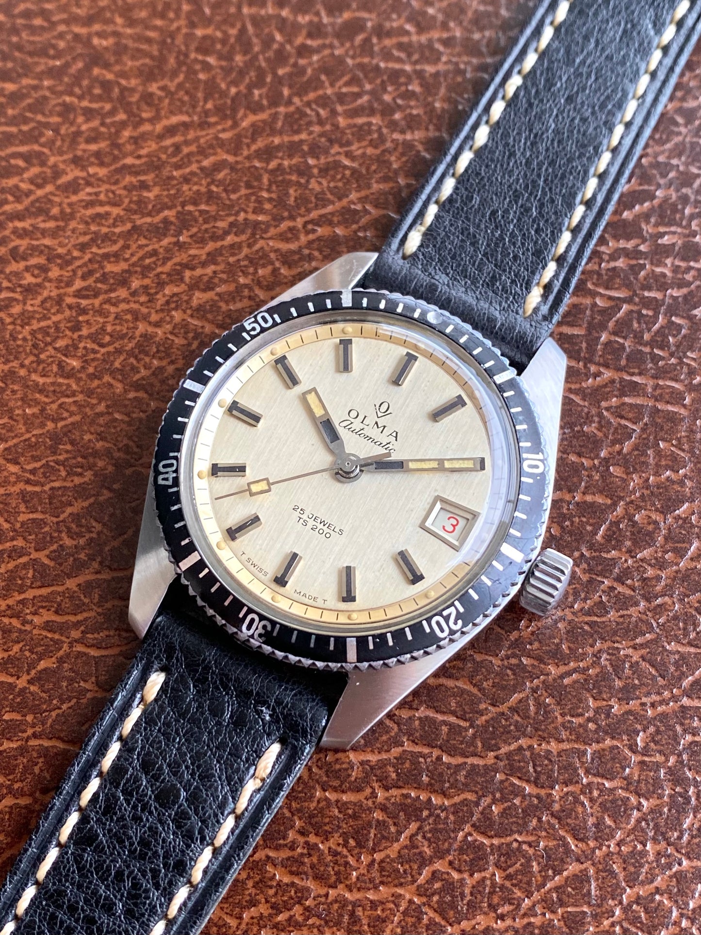 Olma Automatic TS200 Montre Vintage Mécanique Plongée Diver AS1902/03 - 1960