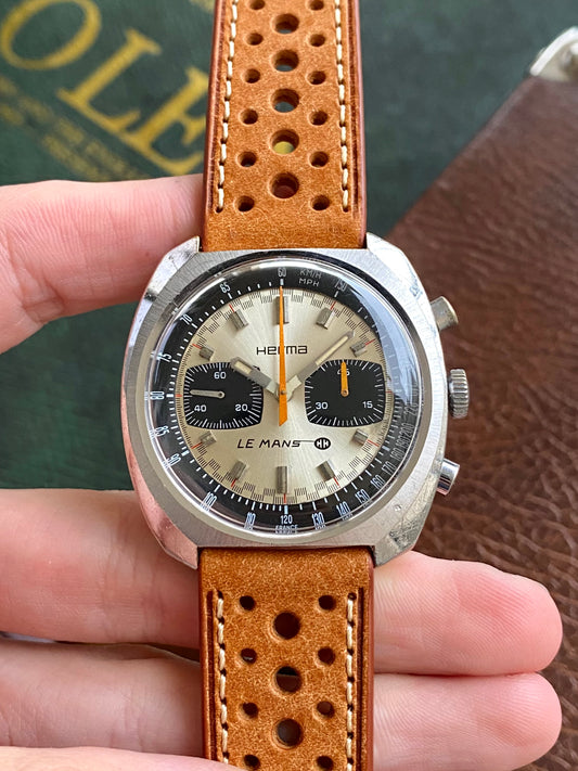 Herma Le Mans - Montre Vintage France 24h Course Automobile Racing Chronographe Valjoux 7733 - 1970
