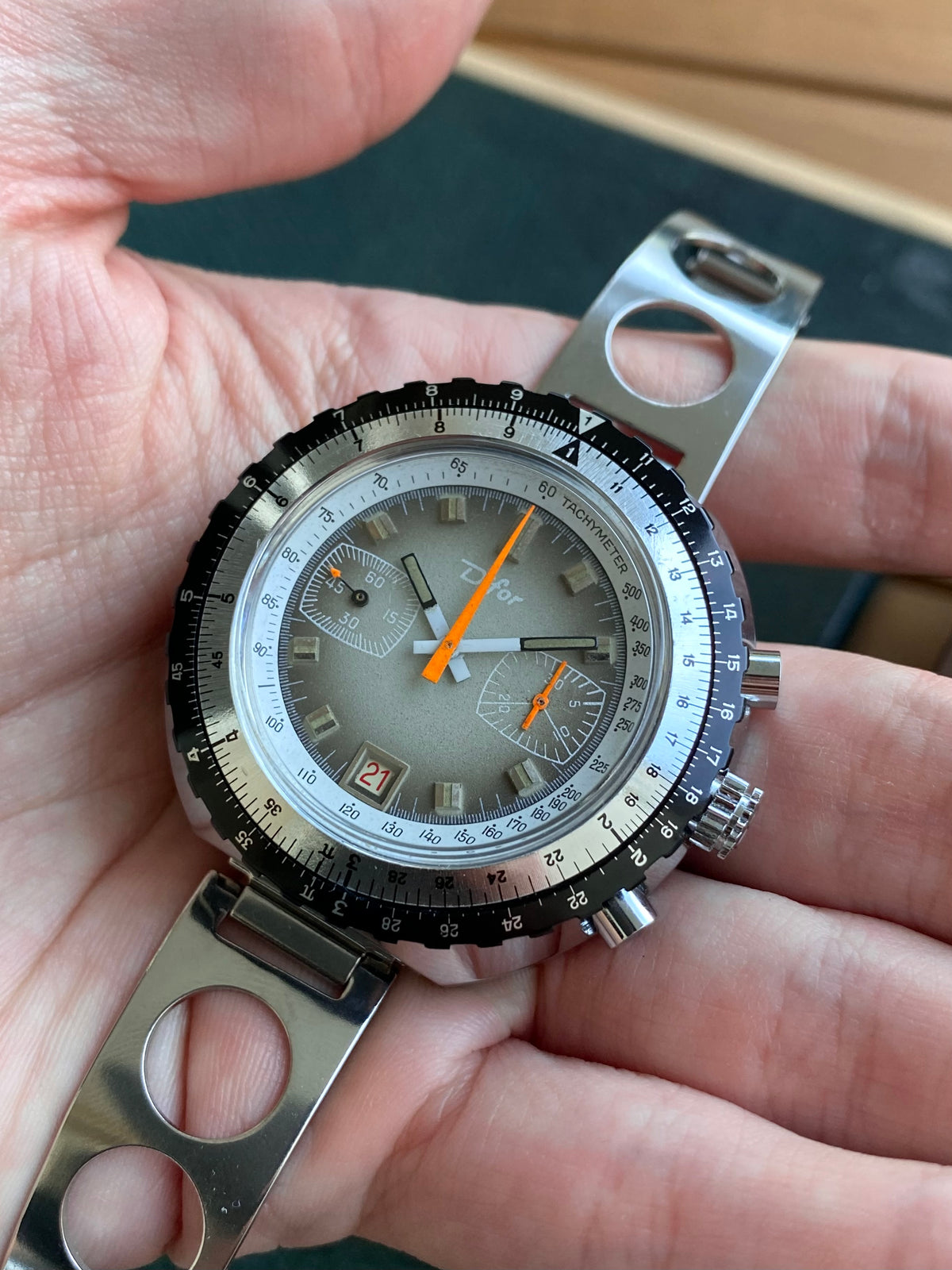 Difor France NOS Neuve Montre Vintage Chronographe Diver Plongée Valjoux 7734 - 1970
