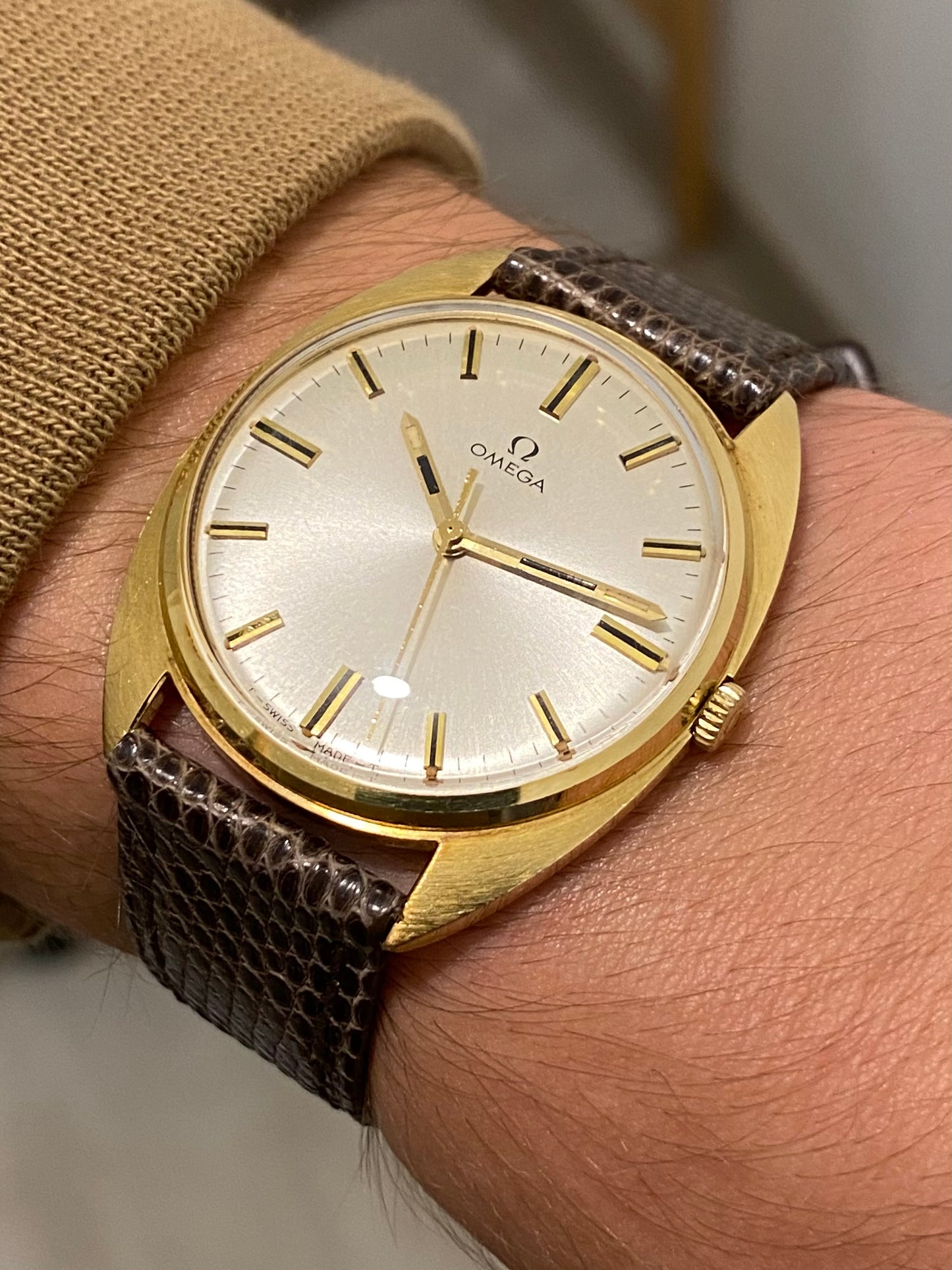 Omega 18k 750/1000 Or Jaune 131-90001 Montre Vintage Cal.601 Mécanique 1969