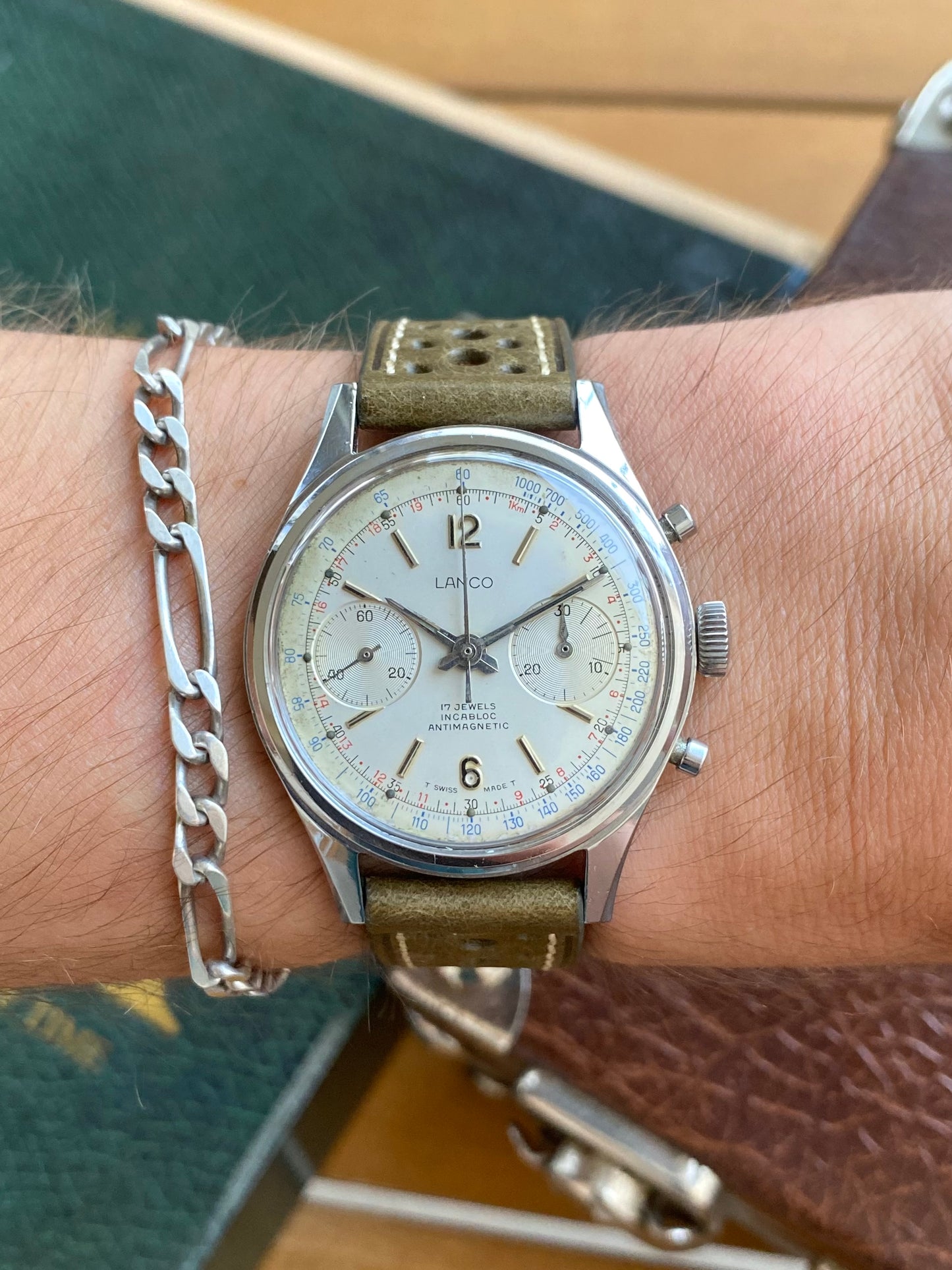 Lanco Chronographe Landeron 248 Acier Montre Vintage Mécanique 1960