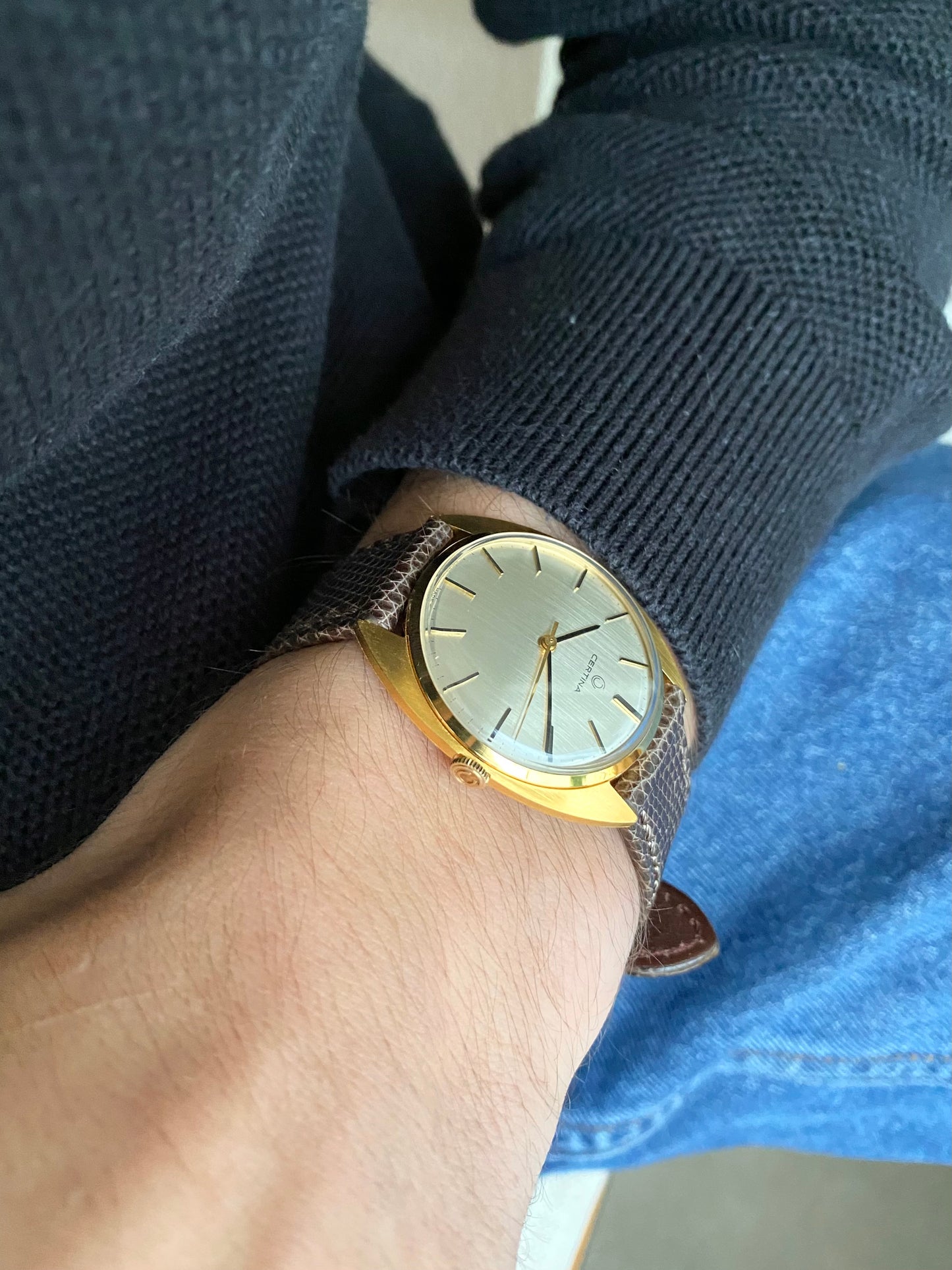 Certina NOS Neuve de Stock 23-36 Montre Vintage Mécanique Plaqué Or 1960