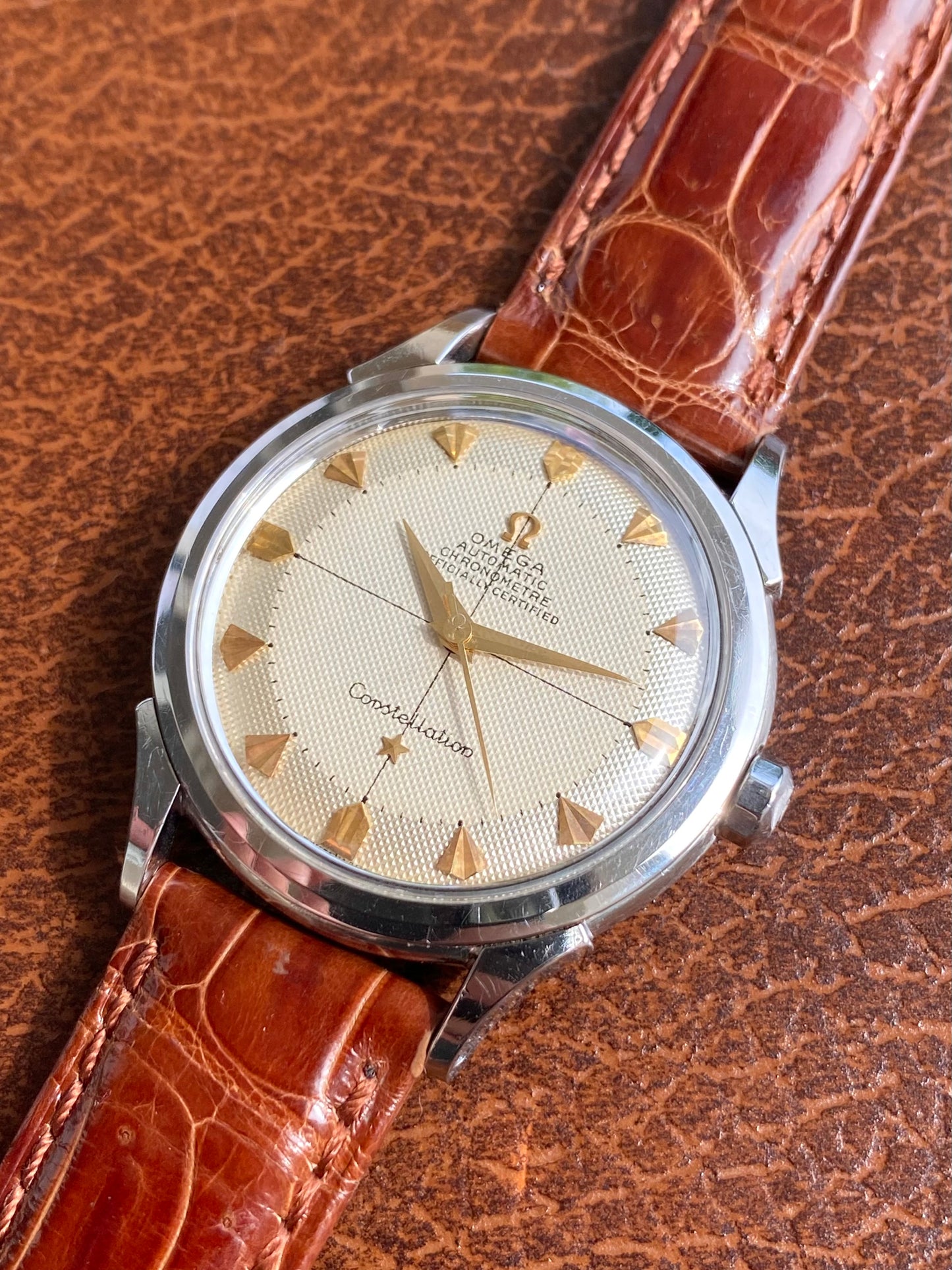 Omega Constellation Chronomètre Automatic Pie-Pan HoneyComb Nid d’Abeille - Montre Vintage Bumper Cal.354 - 1953