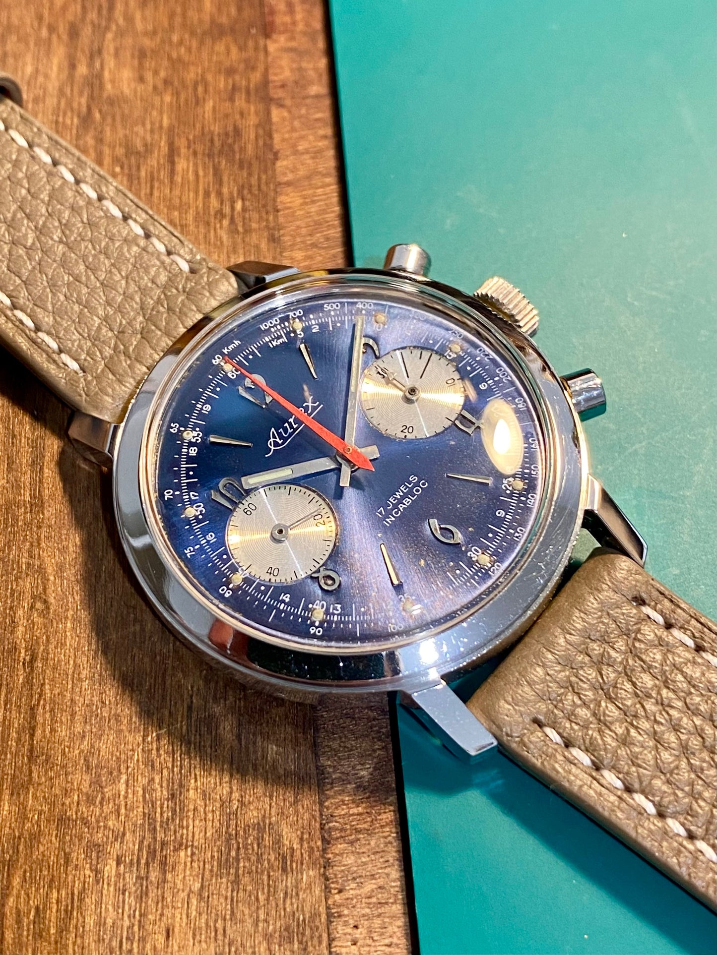 Aurex Chronographe Montre Vintage Mécanique Valjoux 7733 - 1970
