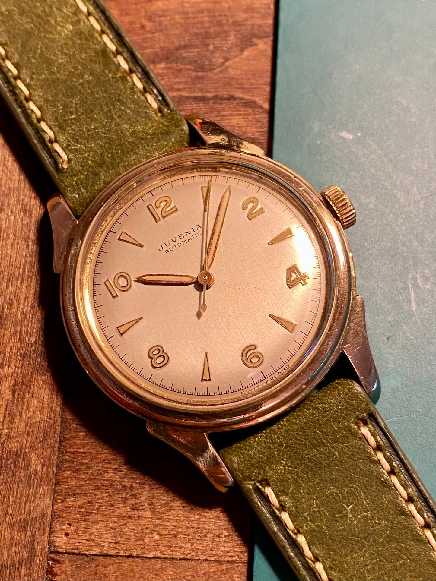 Juvenia Automatic Bumper Plaqué Or AS1250 Montre Vintage Mécanique 1950