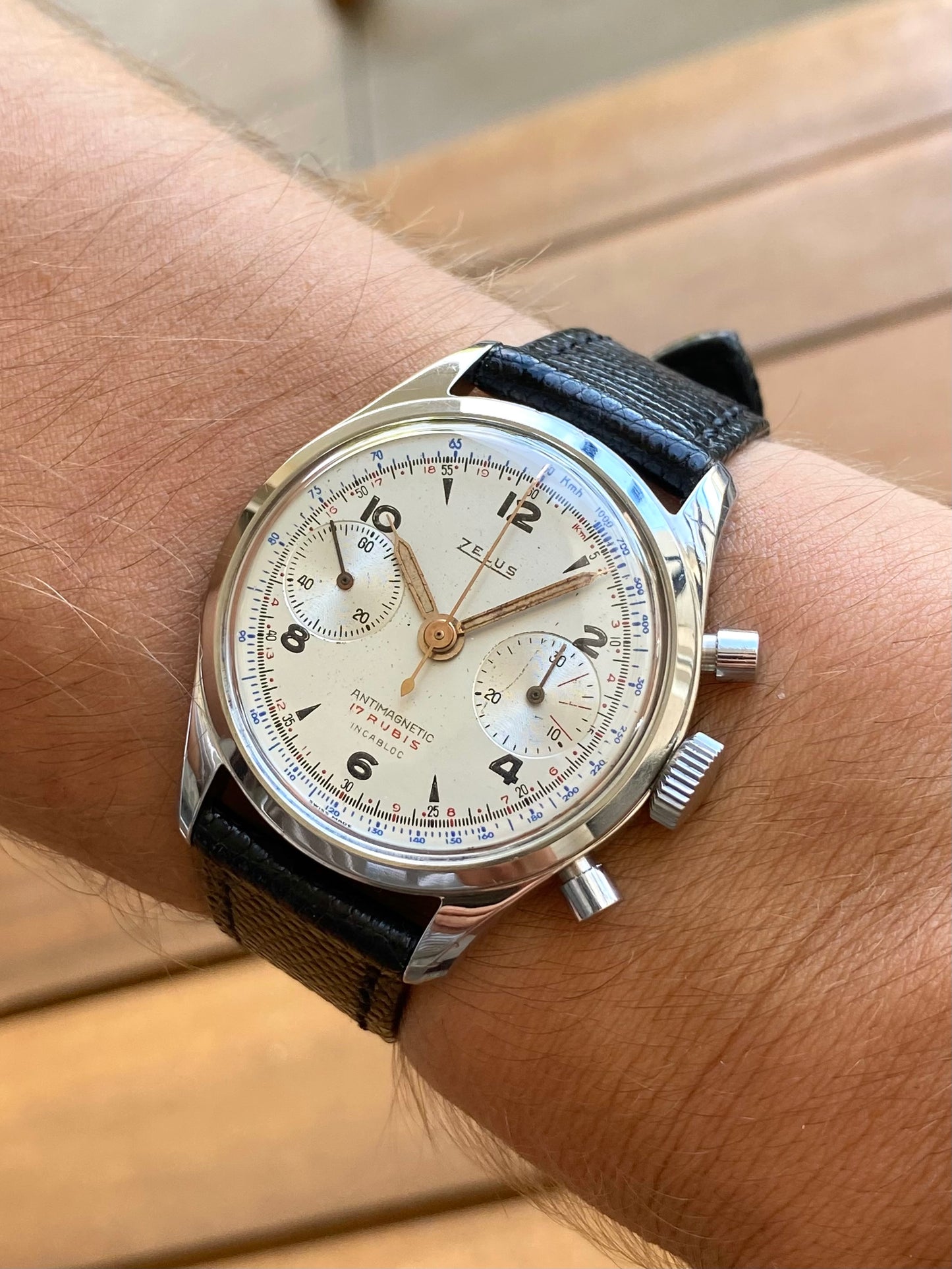 Zelus Chronographe Suisse Vintage - Montre Mécanique Landeron Acier - 1950