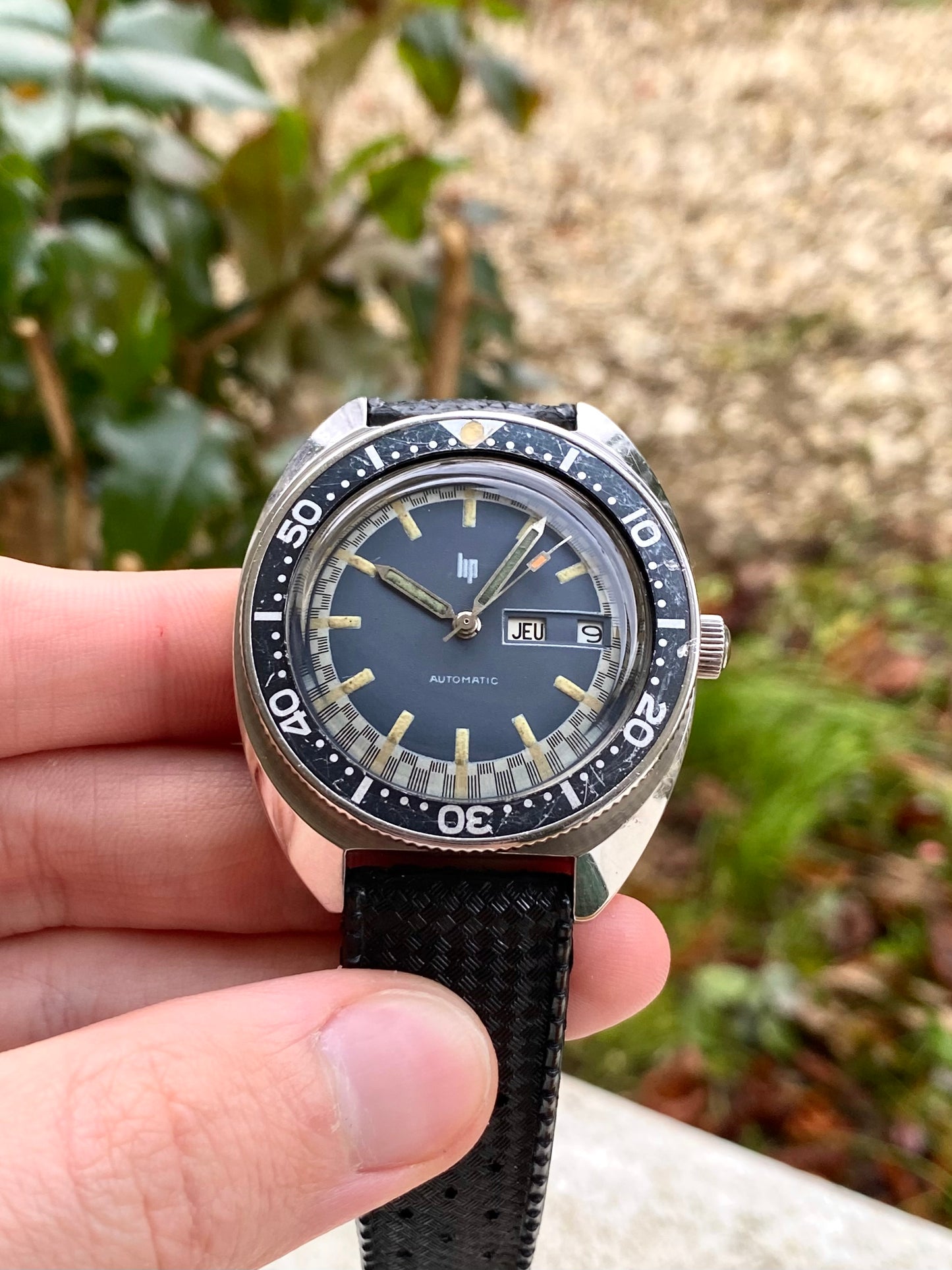 LIP Diver Automatic Jour/Date 41mm Oversize Montre Vintage de Plongée 1960