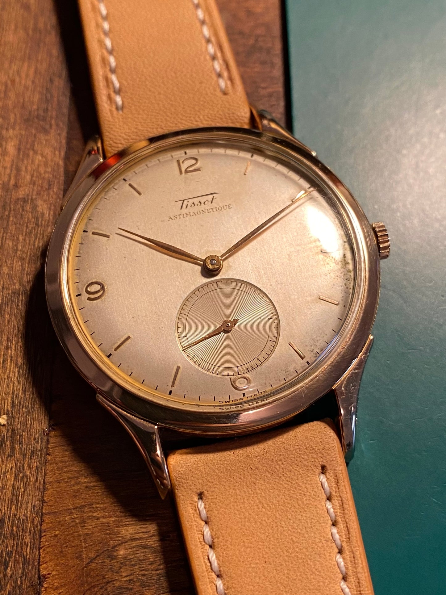 Tissot Oversize 38,6mm Antimagnetique Montre Vintage Mécanique Grand Diamètre 1950