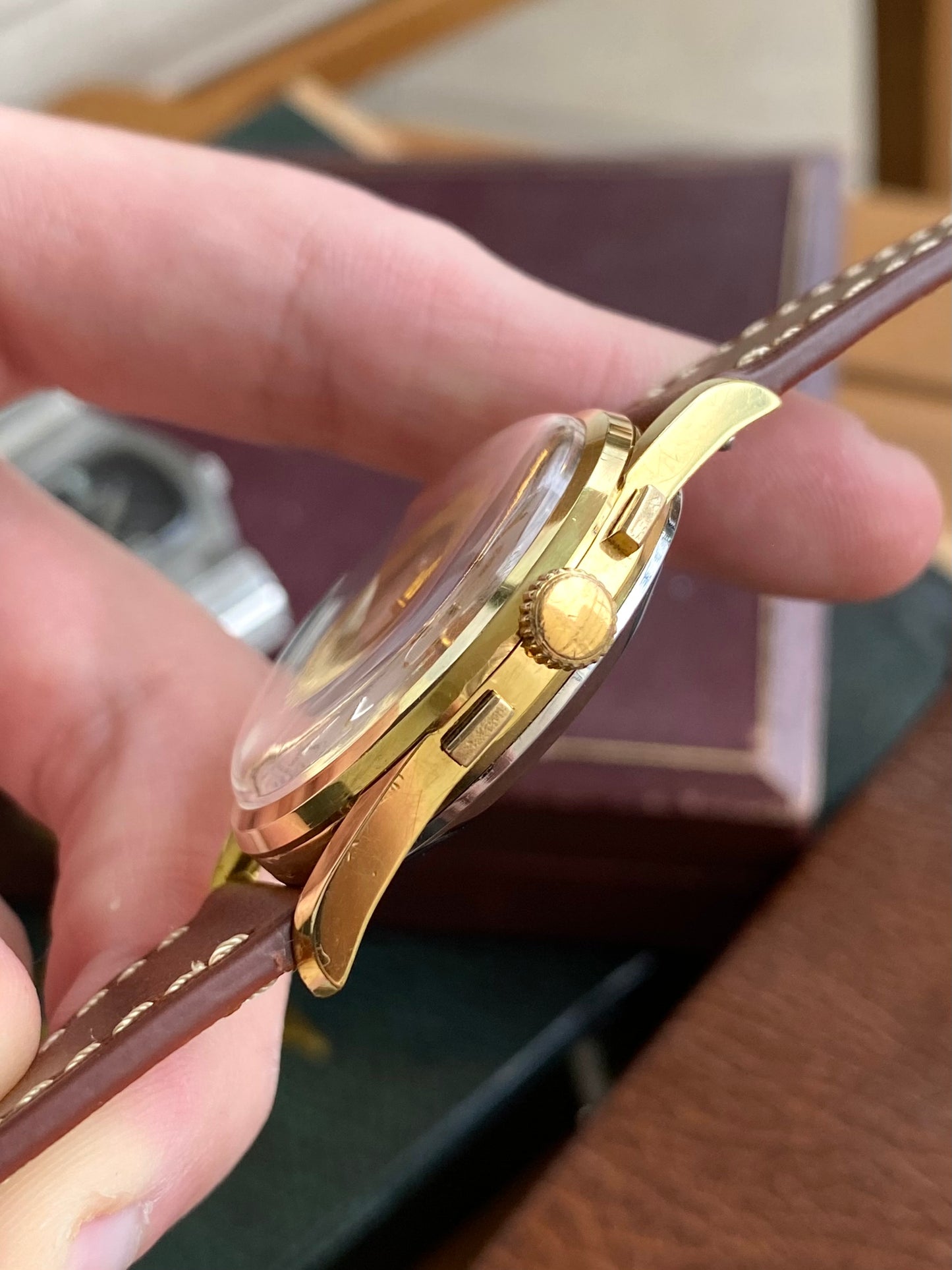 Orfina Montre Chronographe Suisse Landeron 248 Plaqué Or Vintage Mécanique 1960