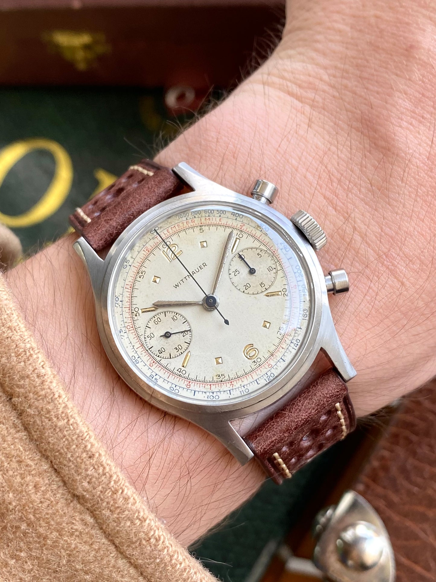 Wittnauer MultiScale Chronograph - Montre Vintage Mécanique Acier - Venus 188 - Aviation Militaire 1940