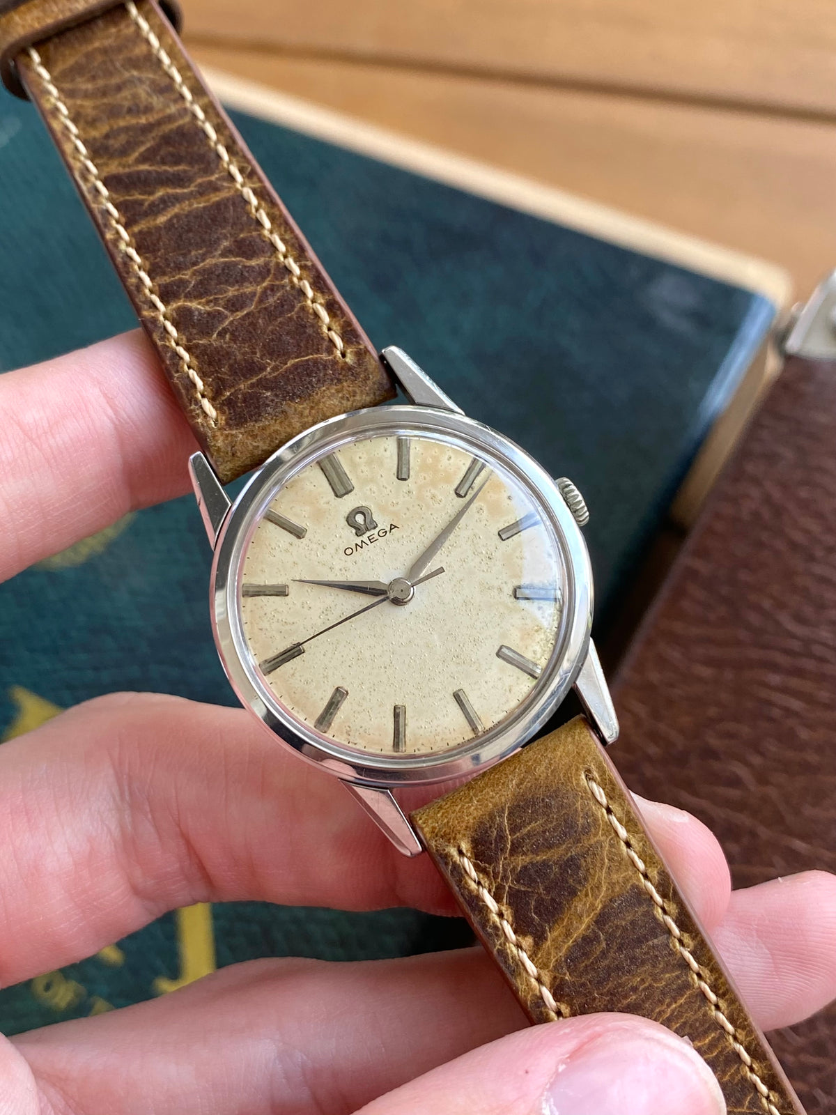 Omega Ref. 14714-6-SC Cal. 285 Montre Vintage Mécanique Patinée Acier 1961
