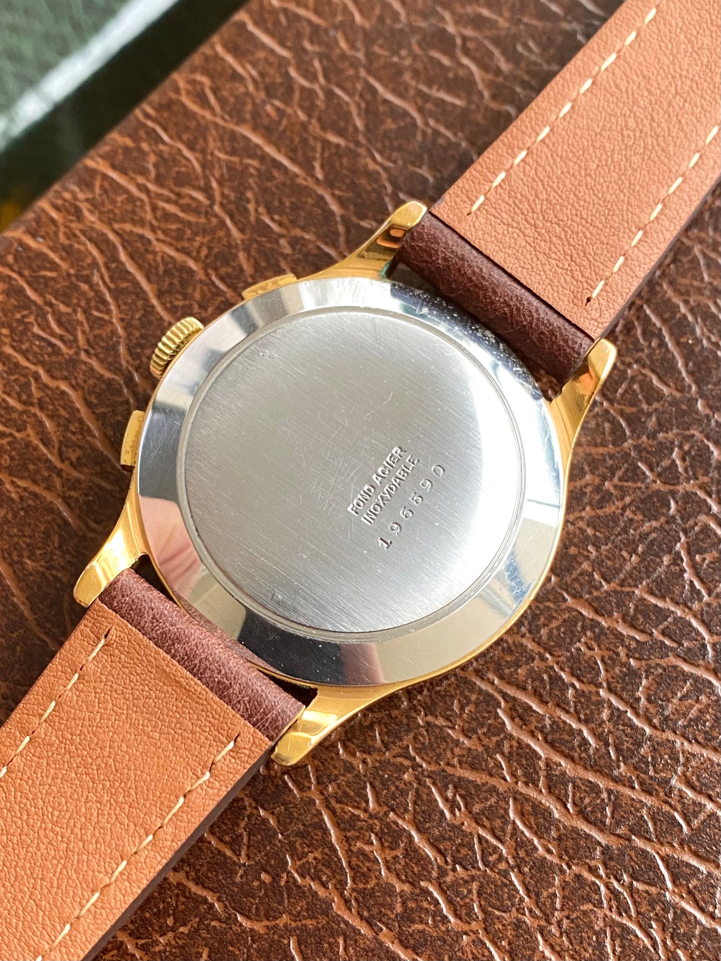 AéroWatch Montre Vintage Chronographe Suisse Plaqué Or - Mecanique Landeron 48 - 1950