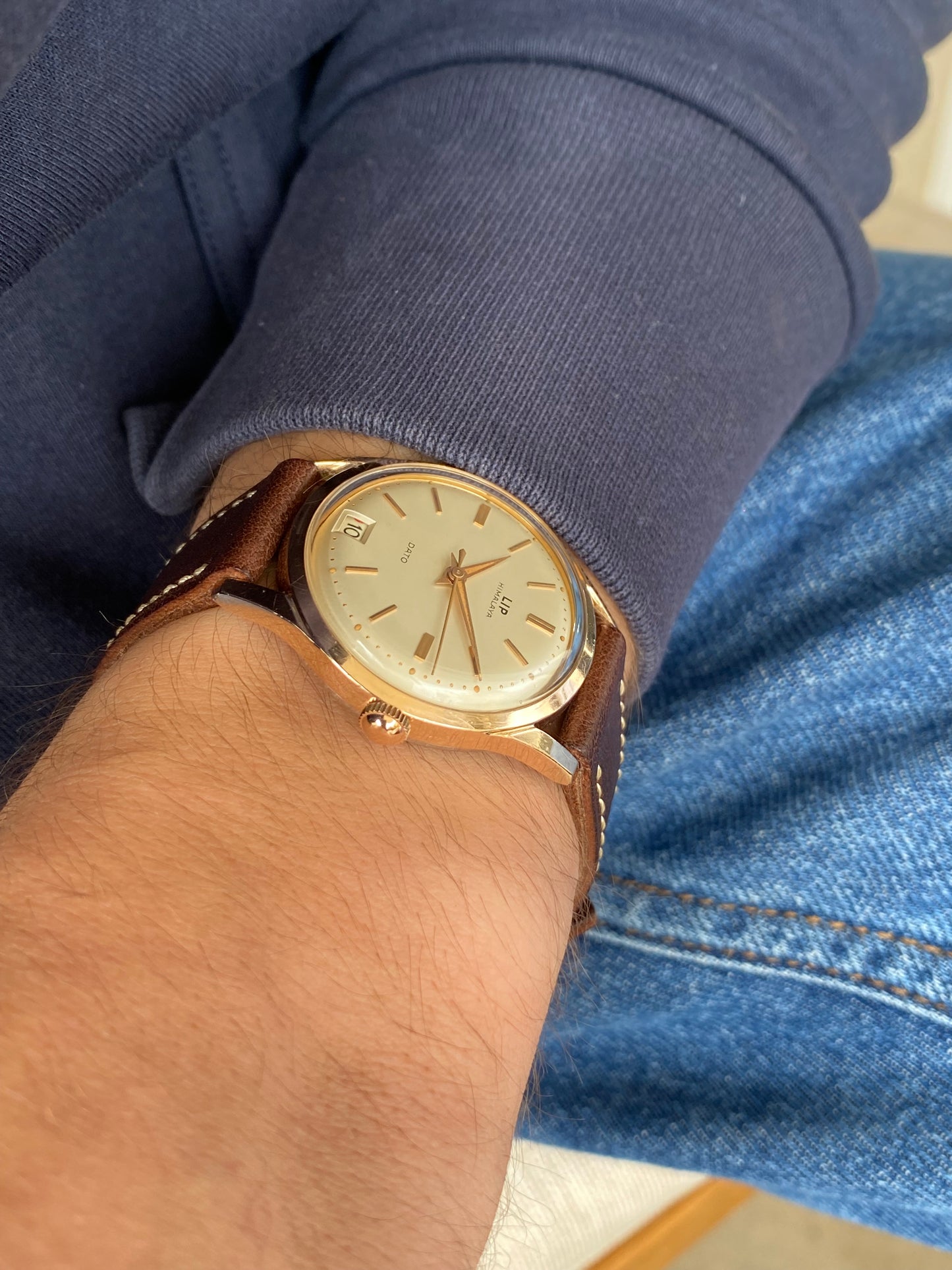 LIP Himalaya Dato Boitier Super Plaqué Or 200 Microns - Montre Vintage Mécanique R23 1960