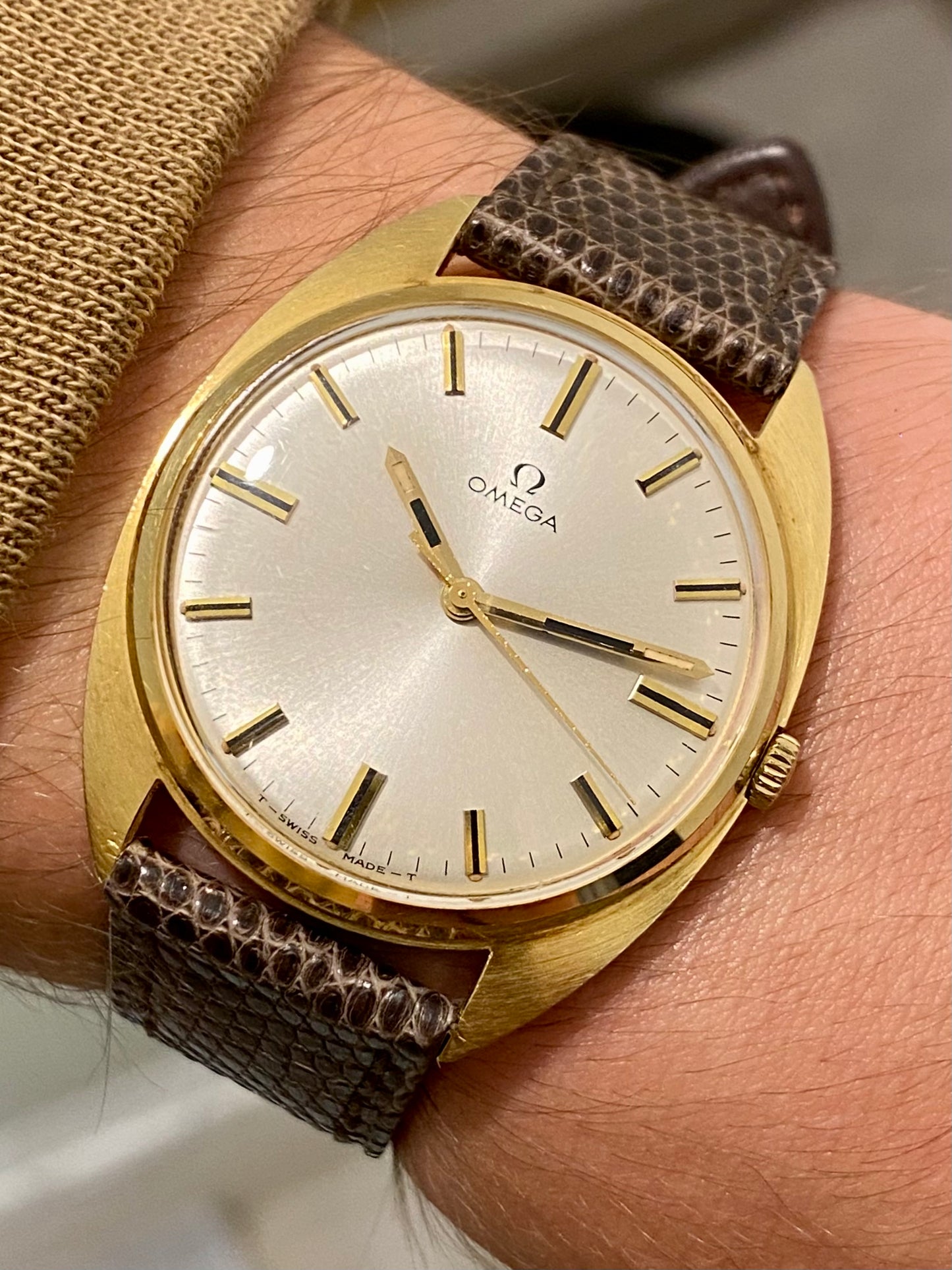 Omega 18k 750/1000 Or Jaune 131-90001 Montre Vintage Cal.601 Mécanique 1969