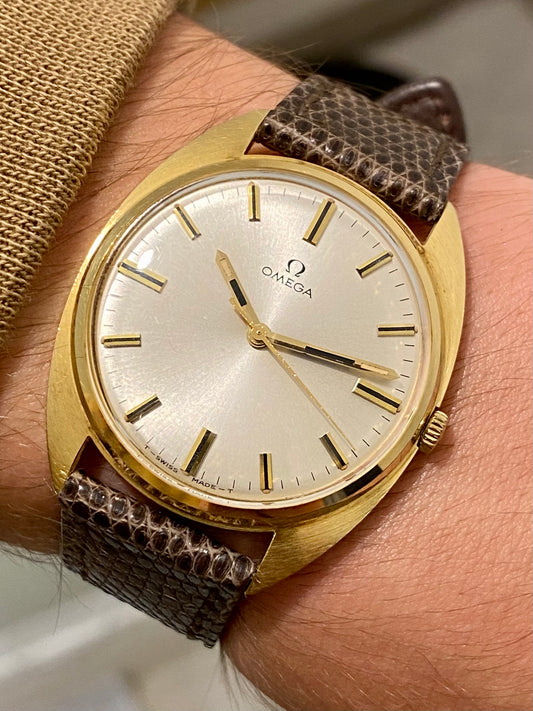 Omega 18k 750/1000 Or Jaune 131-90001 Montre Vintage Cal.601 Mécanique 1969