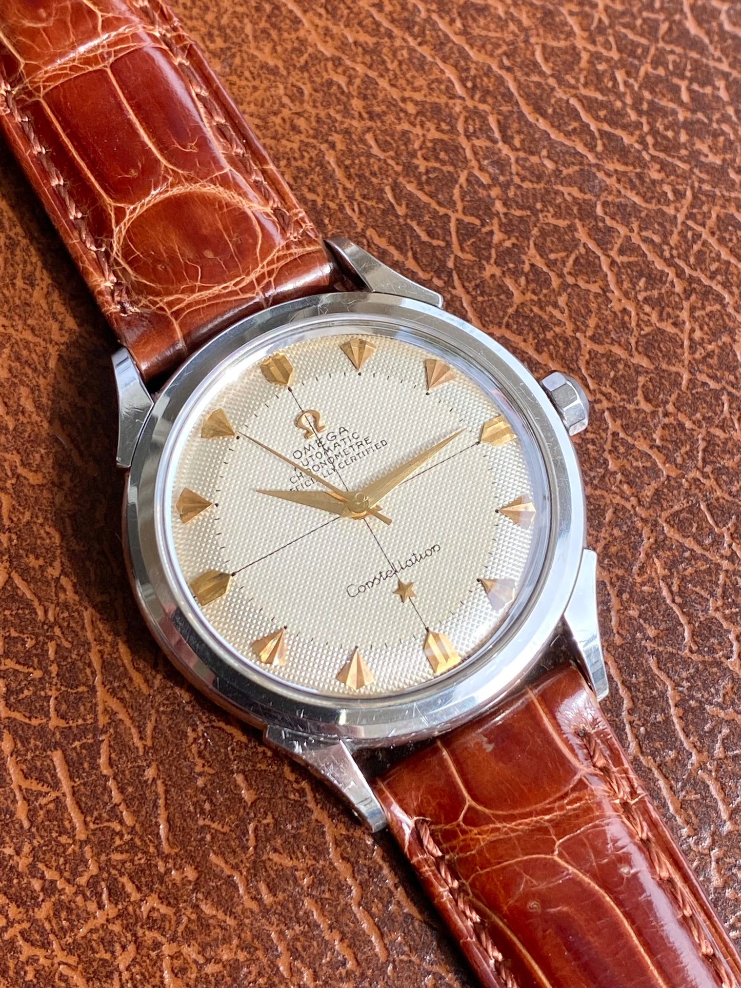 Omega Constellation Chronomètre Automatic Pie-Pan HoneyComb Nid d’Abeille - Montre Vintage Bumper Cal.354 - 1953