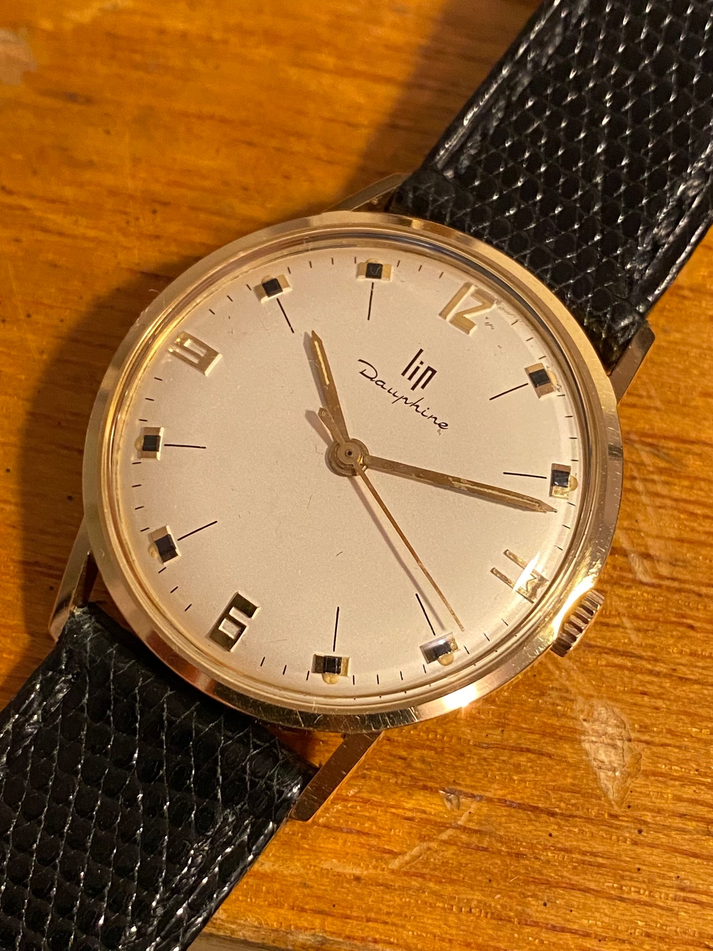 LIP Dauphine Or Jaune 18k 750/1000 Montre Vintage R016 Mécanique 1960