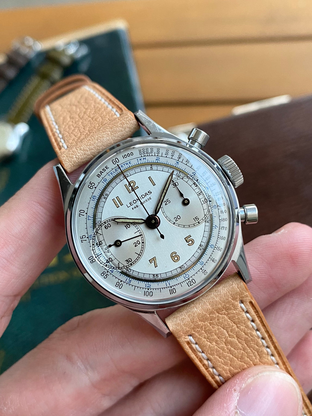 Leonidas Fab. Suisse Chronographe Landeron 48 - Pré Heuer Montre Vintage Mécanique 1940