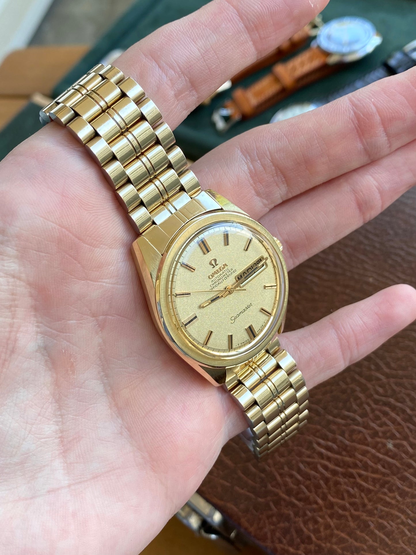 Omega Seamaster Chronometer Automatic - Ref. 168.023 Plaqué Or Bracelet 1069 - Montre Vintage Mécanique Calendrier Cal. 751 - 1968