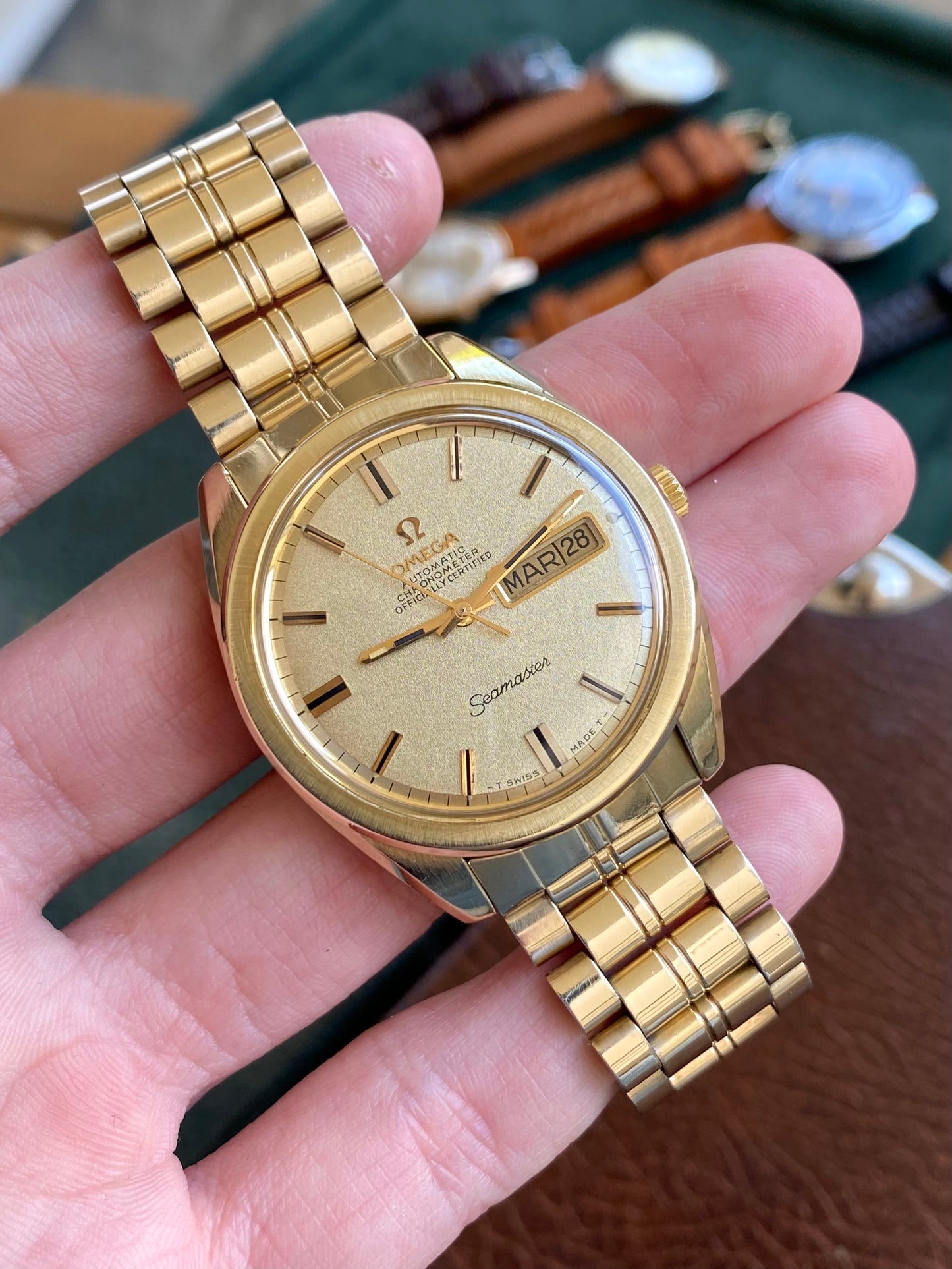 Omega Seamaster Chronometer Automatic - Ref. 168.023 Plaqué Or Bracelet 1069 - Montre Vintage Mécanique Calendrier Cal. 751 - 1968