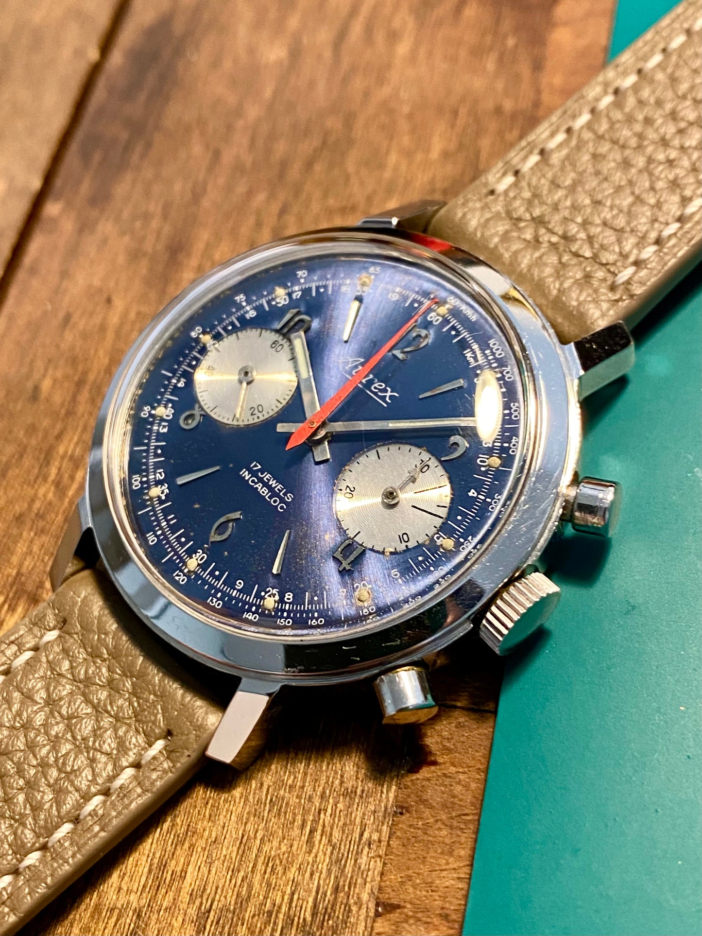 Aurex Chronographe Montre Vintage Mécanique Valjoux 7733 - 1970