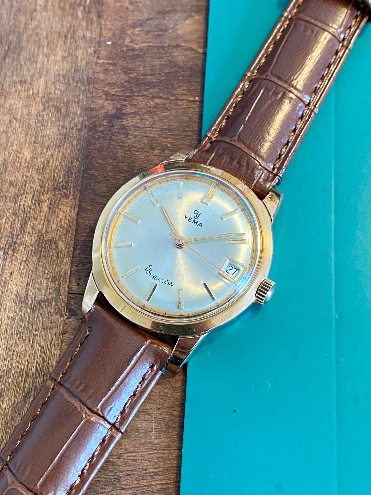 Yema Wristmaster Montre Vintage Mécanique Plaqué Or 1960