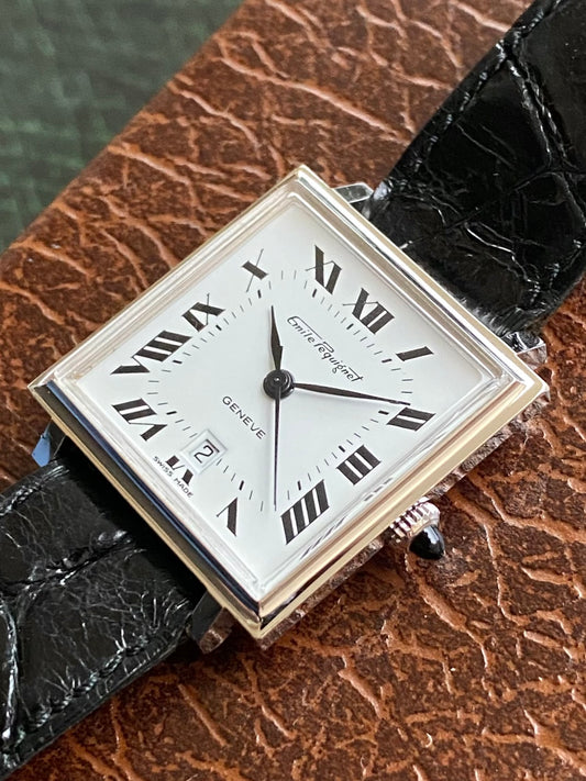 Emile Pequignet NOS Neuve de Stock - Montre Vintage Automatic Carré Chiffres Romains ETA 2670 - 1970