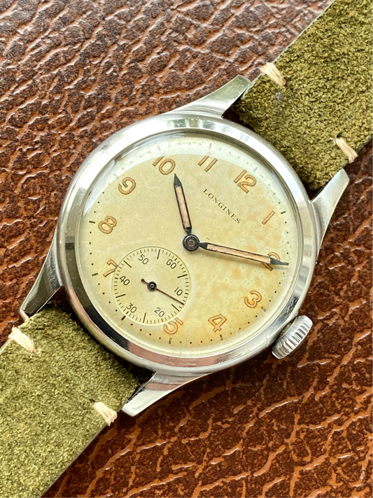 Longines 12.68z Ref.23439 Montre Vintage Militaire "Sei Tacche" Mécanique Acier 1947