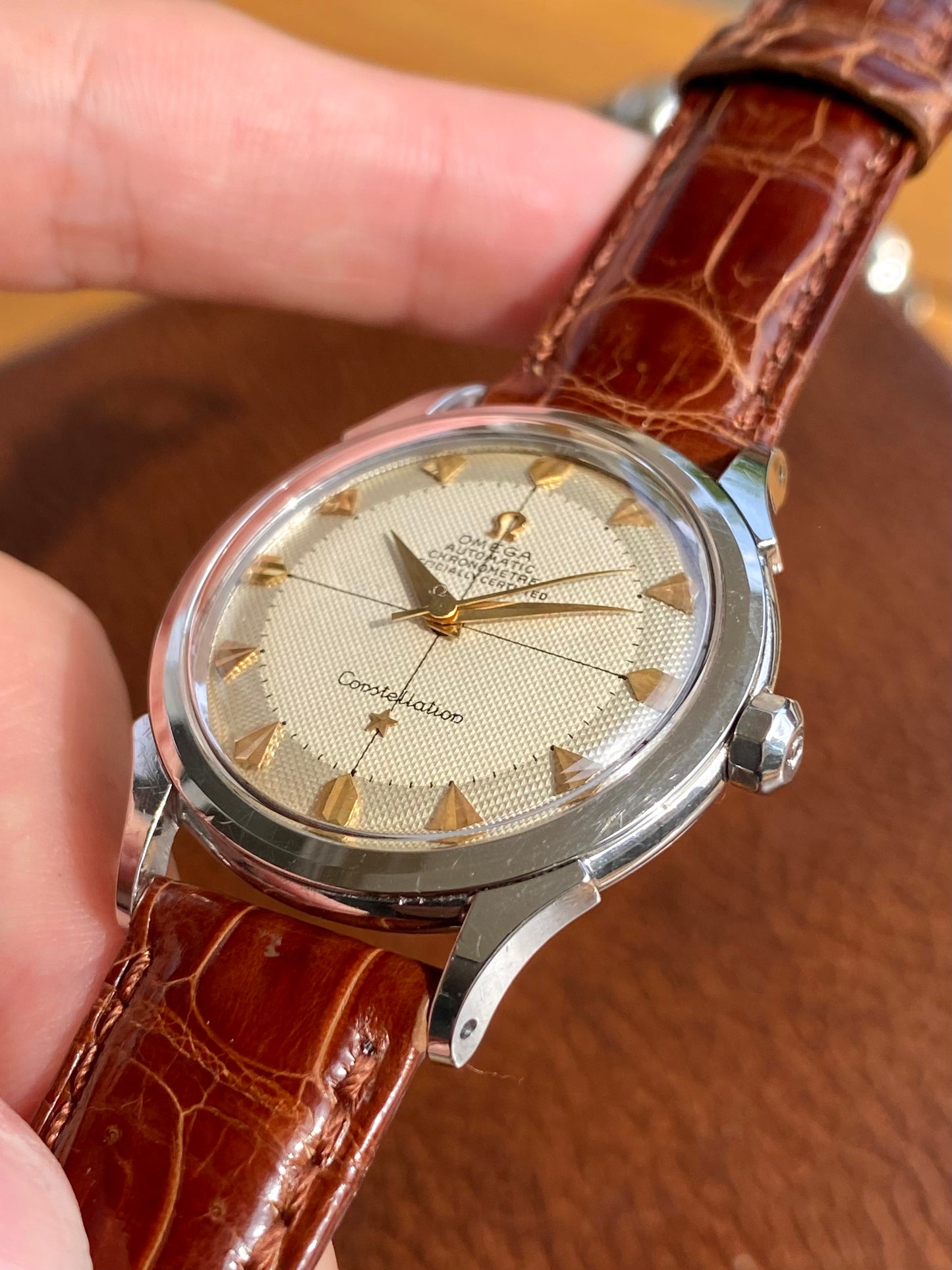 Omega Constellation Chronomètre Automatic Pie-Pan HoneyComb Nid d’Abeille - Montre Vintage Bumper Cal.354 - 1953