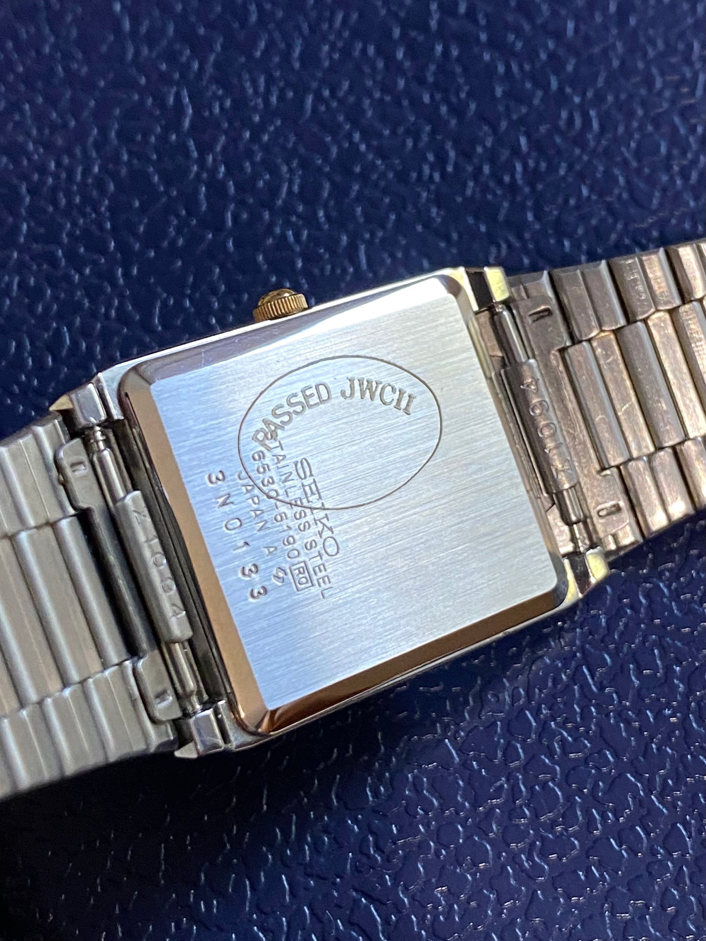 Seiko Quartz Rectangulaire NOS - New Old Stock Neuve - Montre Vintage 6530-6190 Or Acier + Boîte - 1980