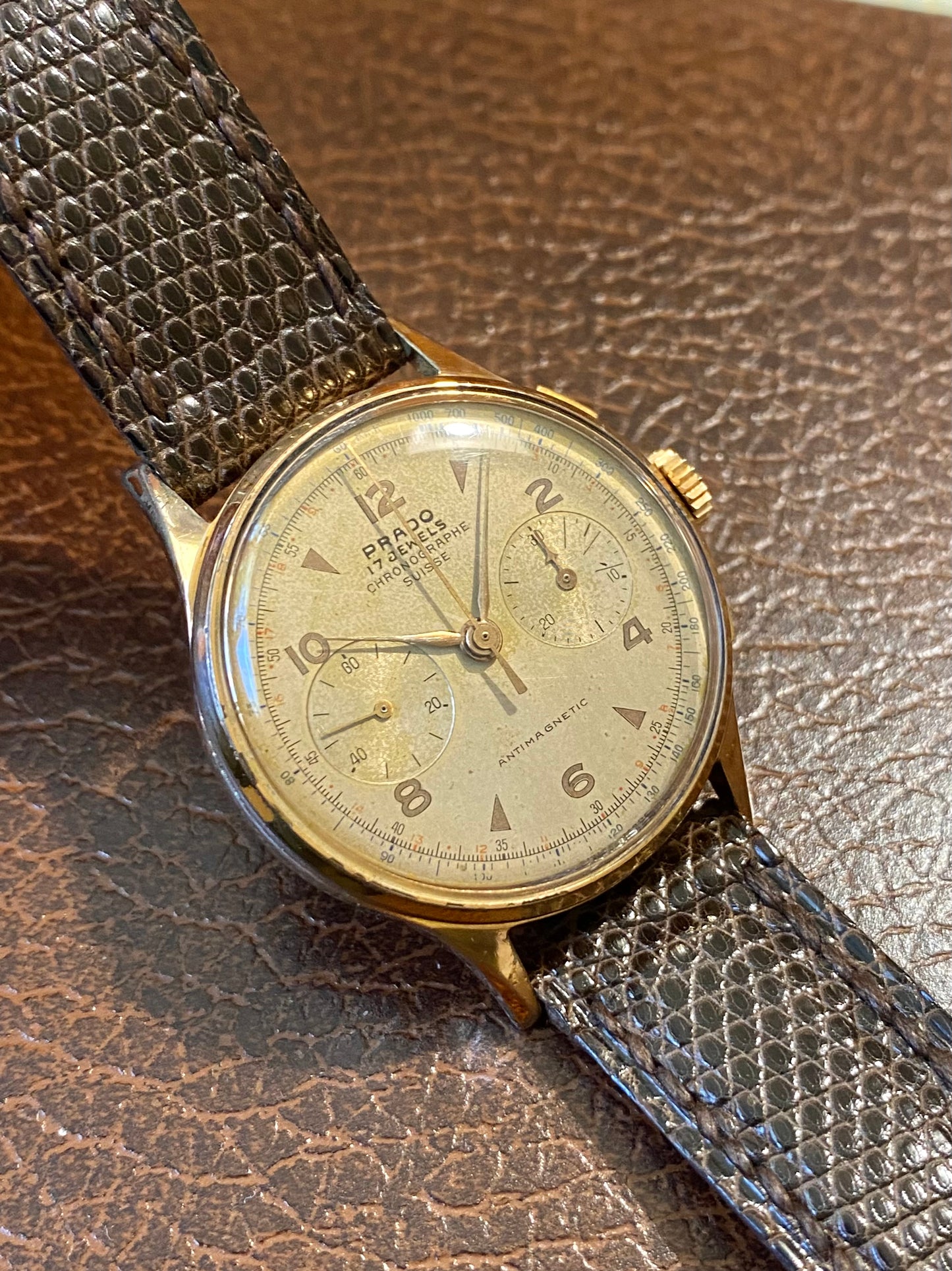 Prado Chronographe Suisse Montre Vintage Mécanique Landeron 51 - 1950