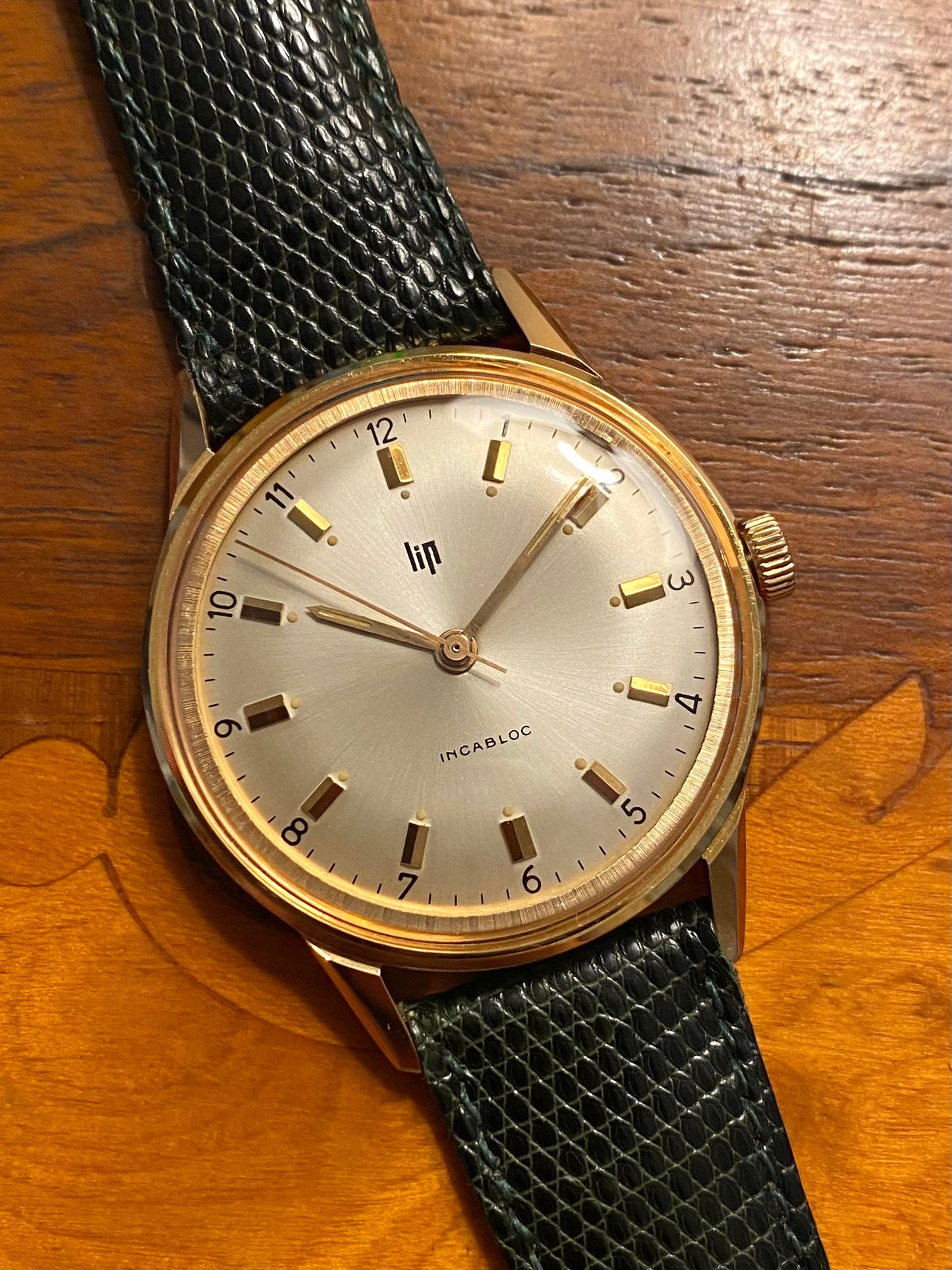 LIP Montre Vintage Mécanique Cal. R136f Plaqué Or 1960