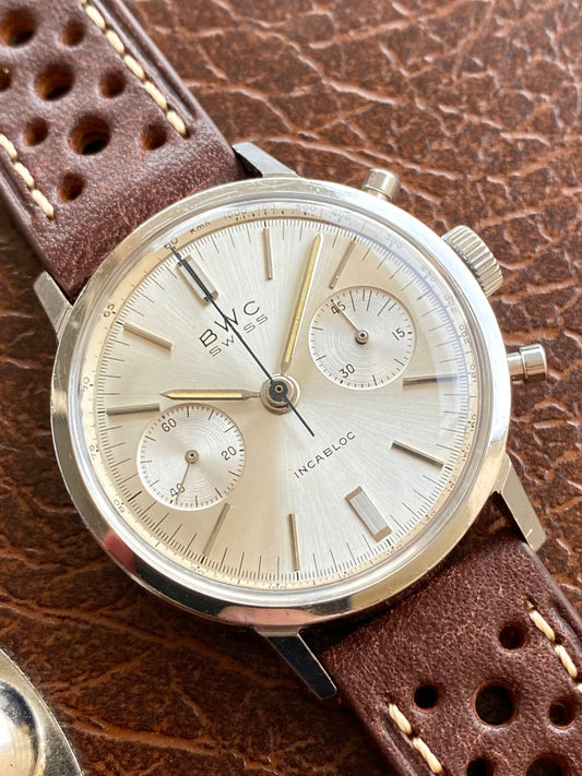 BWC Swiss Montre Vintage Chronographe en Acier - Landeron 248 - 1960