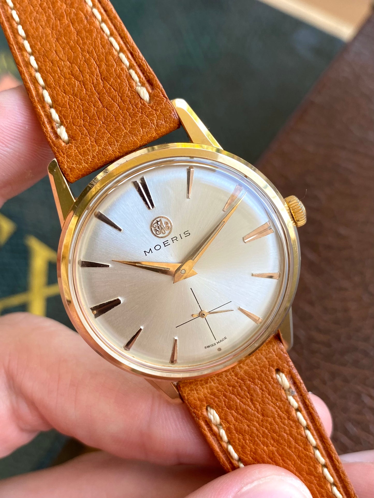 Moeris Cal. 13" Montre Vintage Suisse Mécanique Plaqué Or 1960