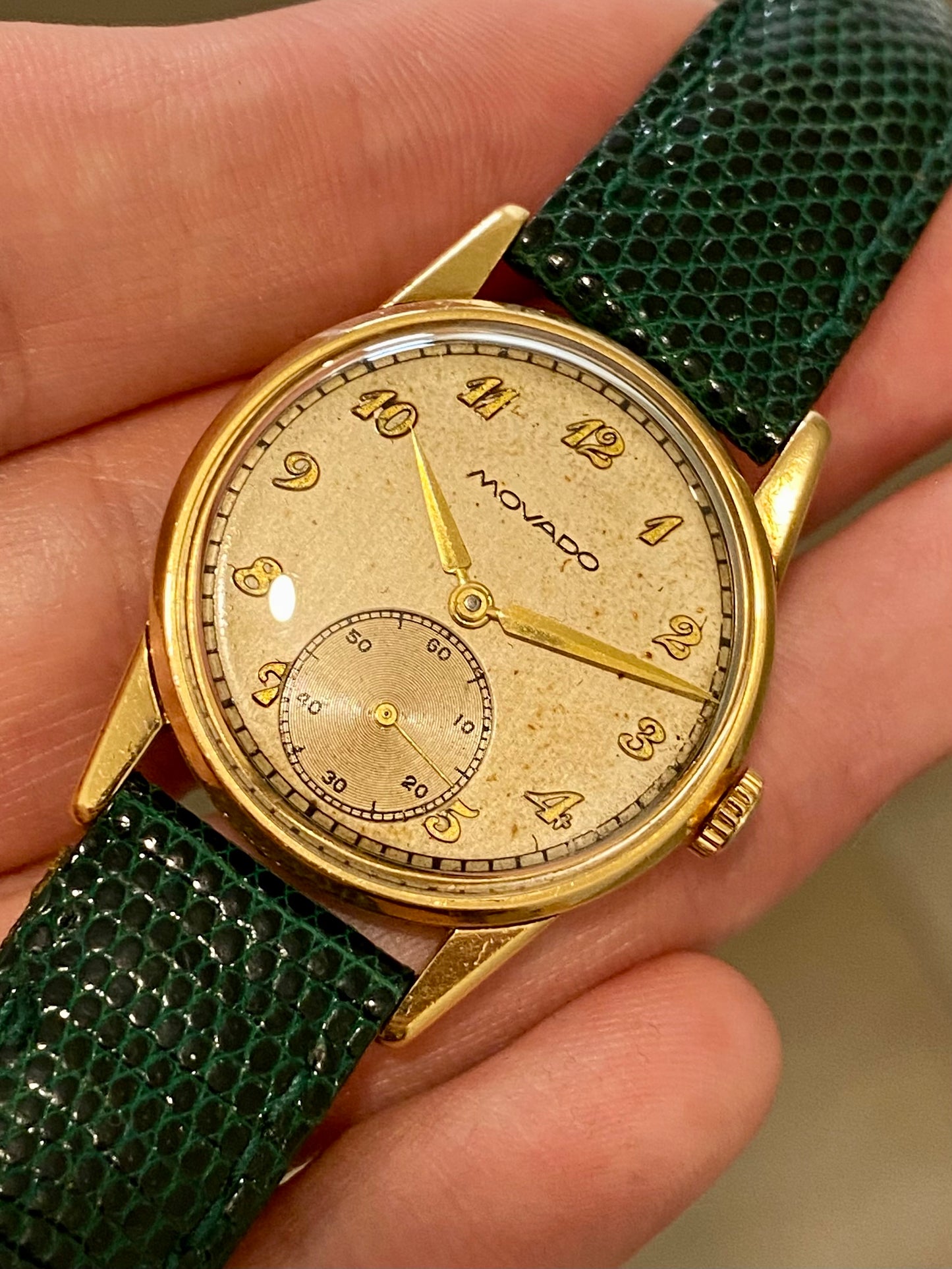 Movado Cal.75 Or Jaune 18k 750/1000 Montre Vintage Mécanique Breguet Dial 1940