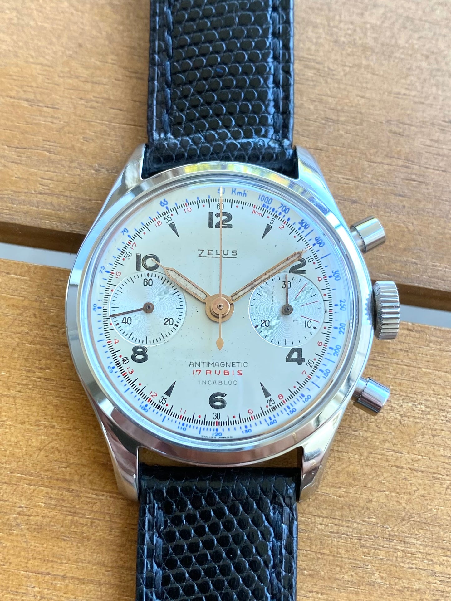 Zelus Chronographe Suisse Vintage - Montre Mécanique Landeron Acier - 1950