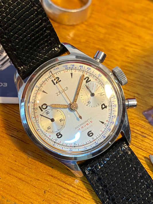 Zelus Chronographe Suisse Vintage - Montre Mécanique Landeron Acier - 1950