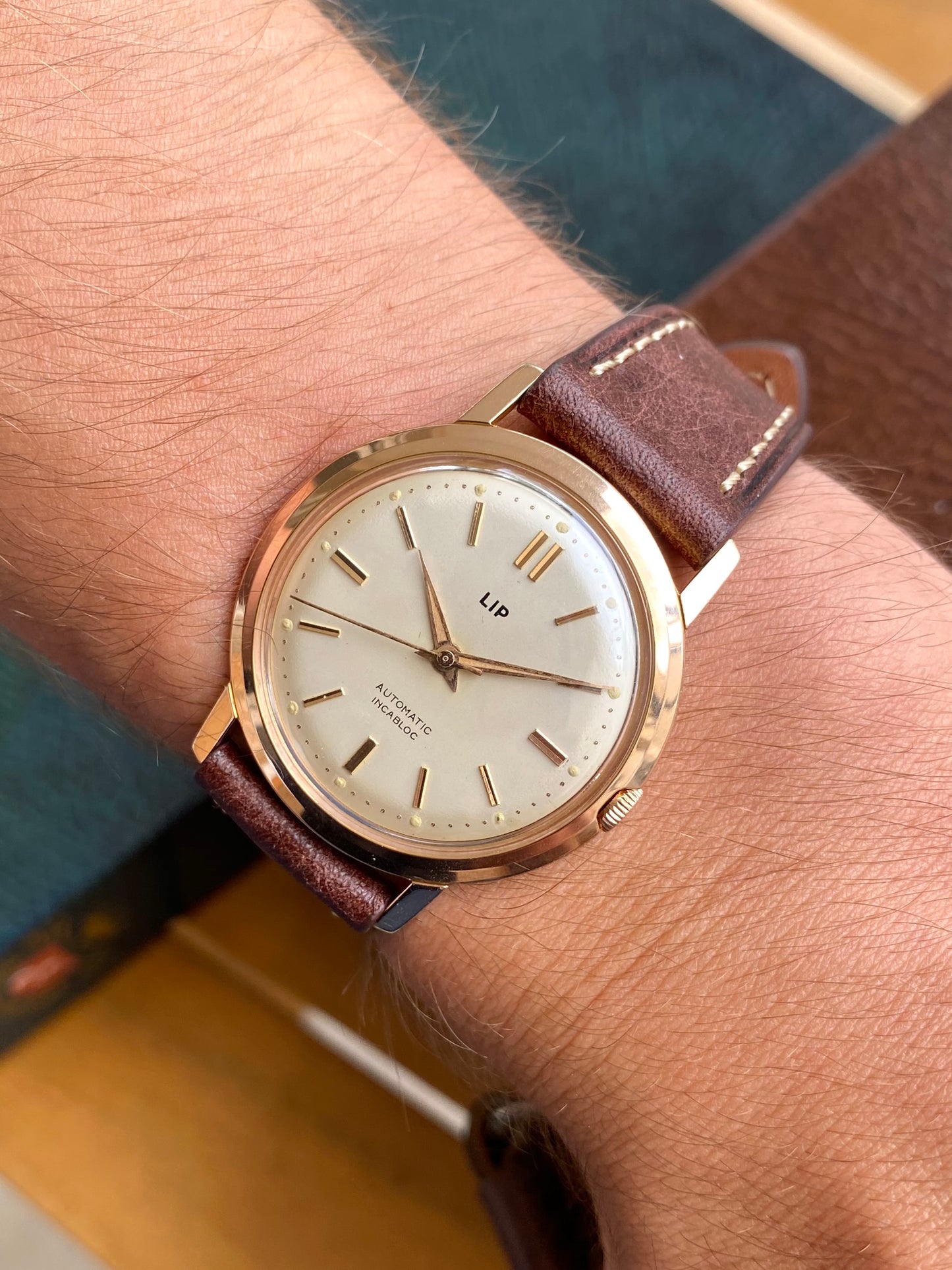 LIP France Automatic R126 - Montre Vintage Mécanique Plaqué Or Rose - 1960