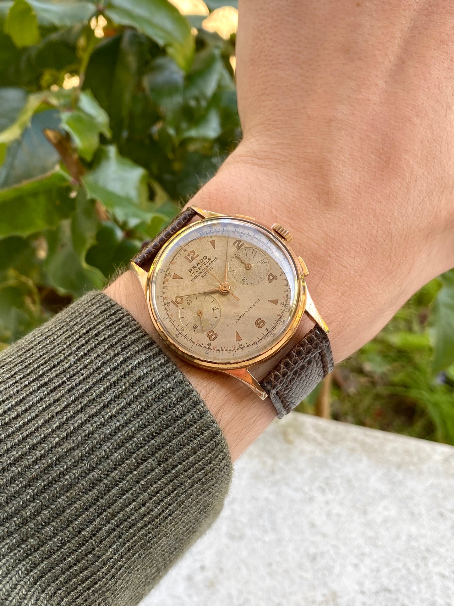 Prado Chronographe Suisse Montre Vintage Mécanique Landeron 51 - 1950