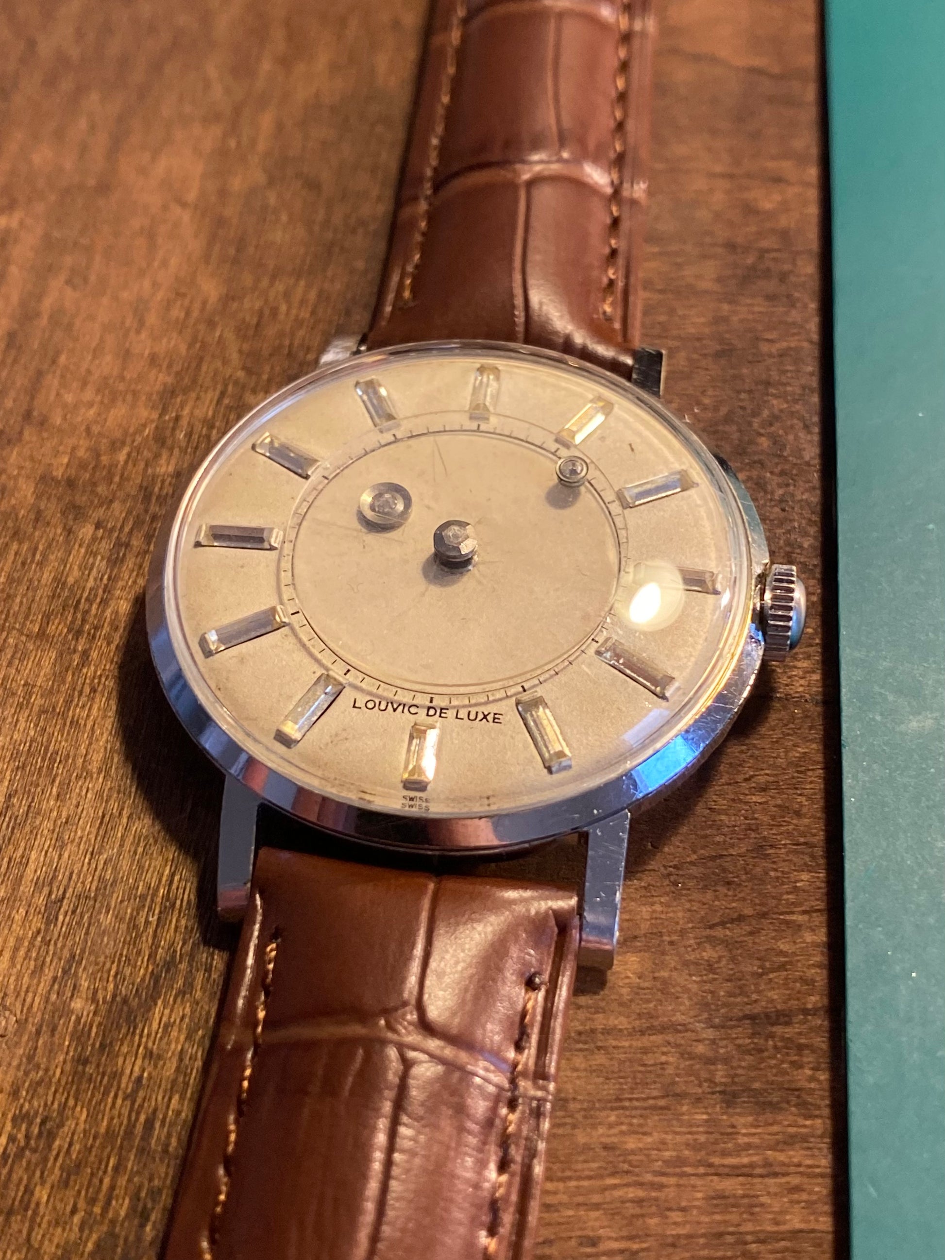 Stainless Steel Louvic Mystery Dial Watch Vintage Louvic De Luxe