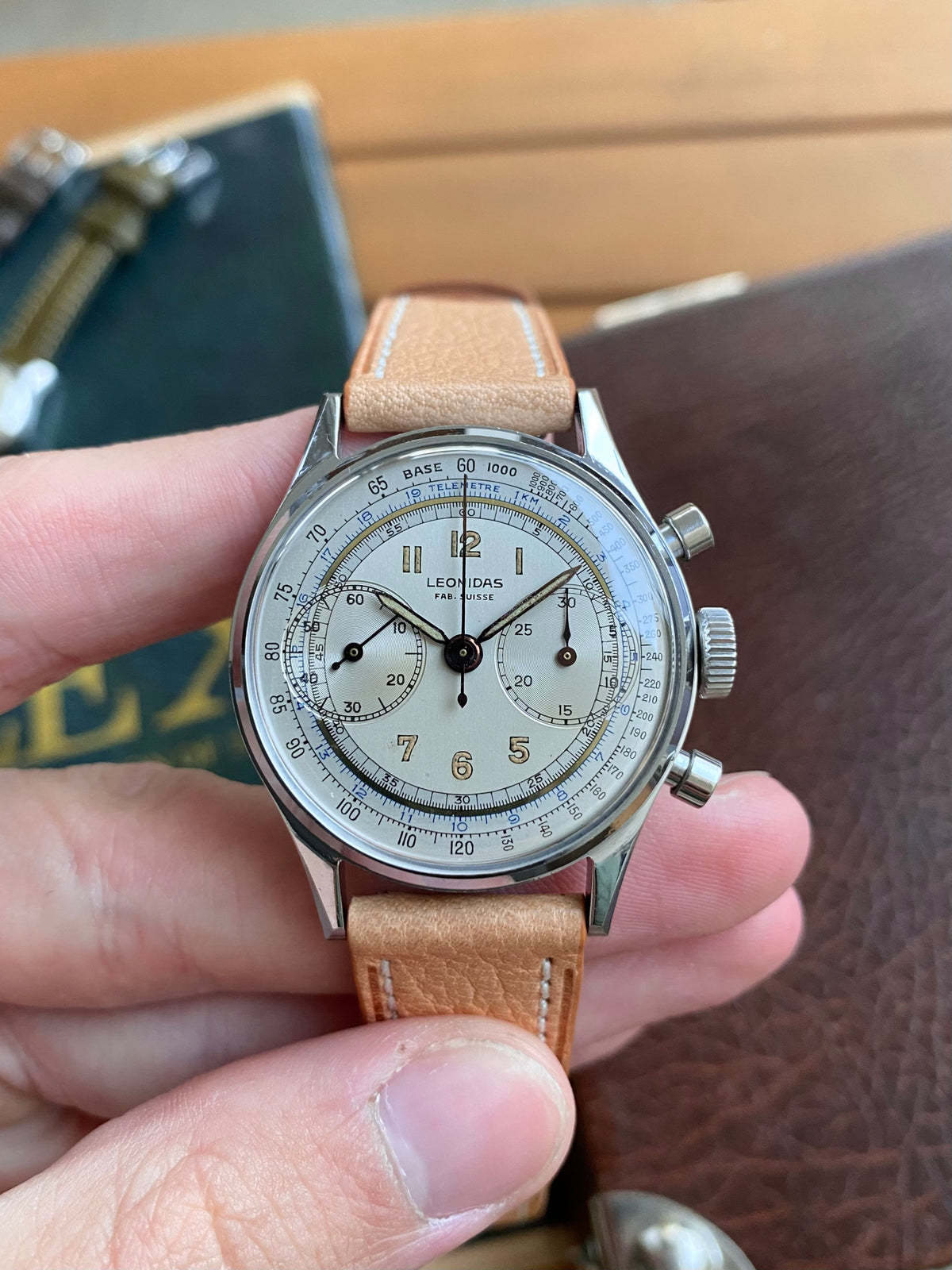 Leonidas Fab. Suisse Chronographe Landeron 48 - Pré Heuer Montre Vintage Mécanique 1940