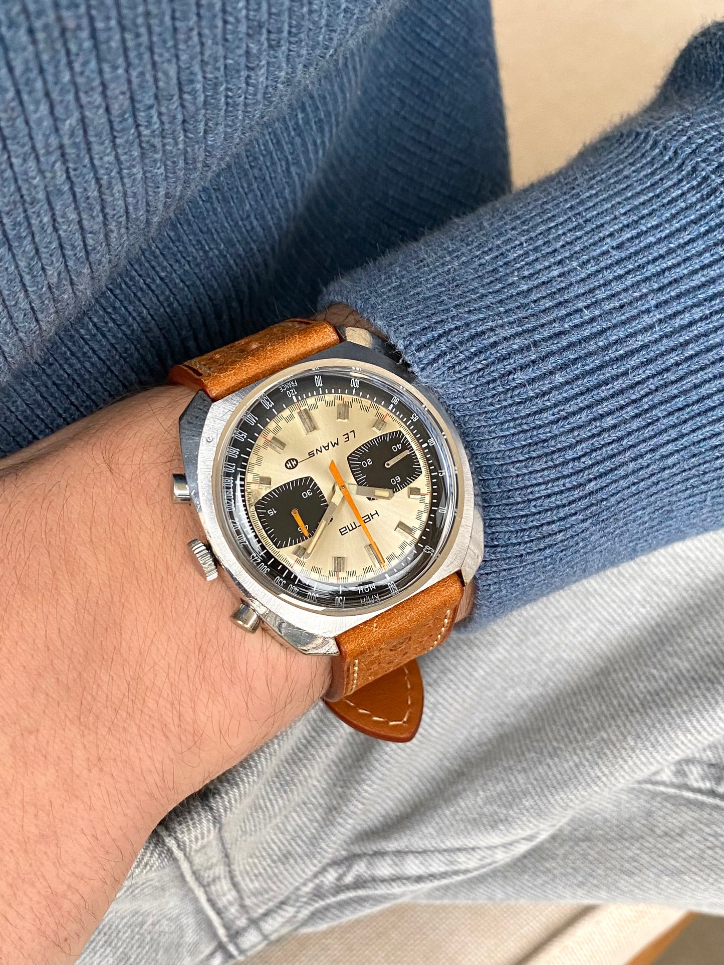 Herma Le Mans - Montre Vintage France 24h Course Automobile Racing Chronographe Valjoux 7733 - 1970