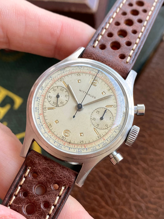 Wittnauer MultiScale Chronograph - Montre Vintage Mécanique Acier - Venus 188 - Aviation Militaire 1940