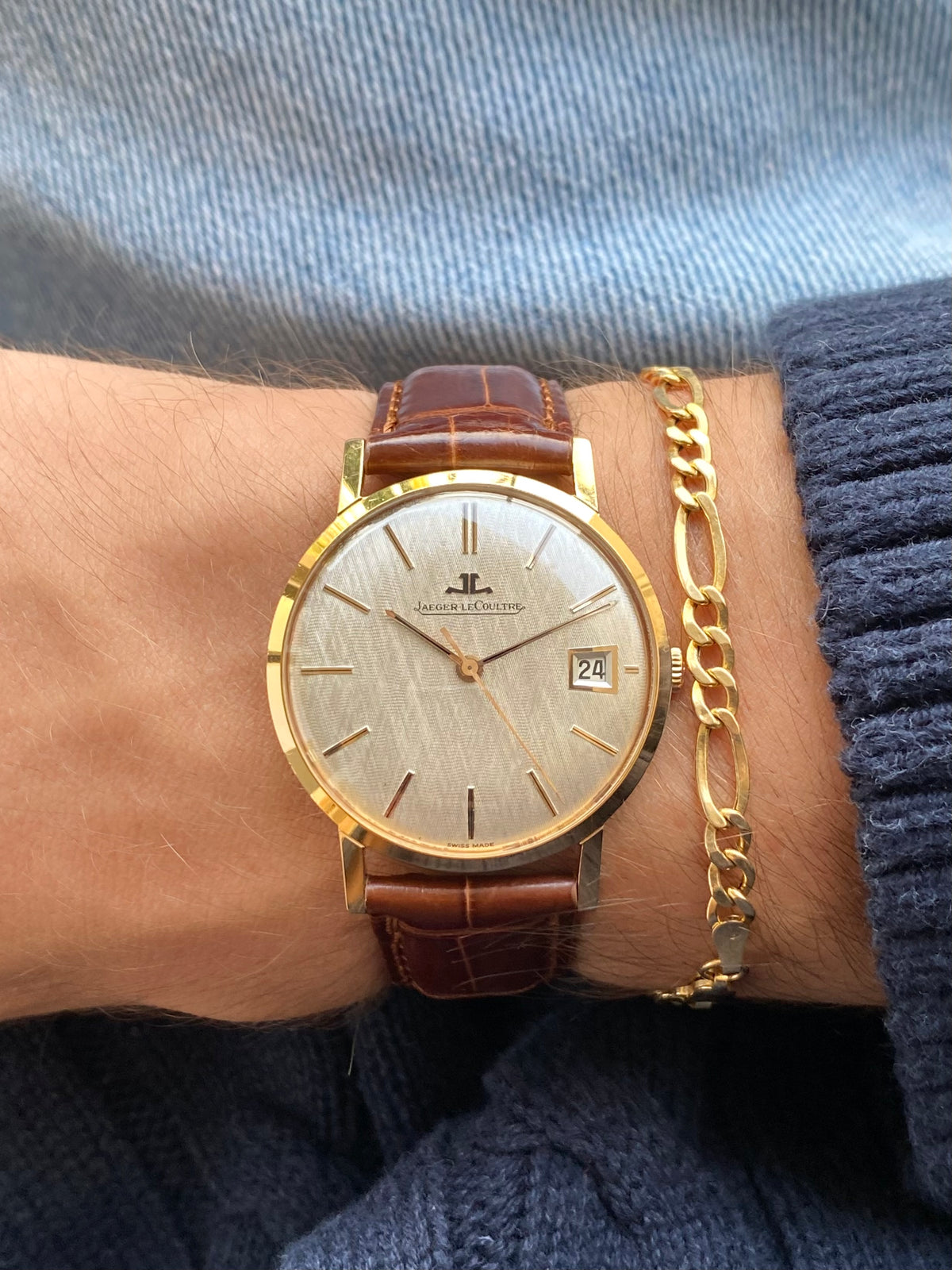Jaeger-LeCoultre Extra Plate Cadran LIN Cal. 886 - Montre Suisse Vintage Mécanique 1960