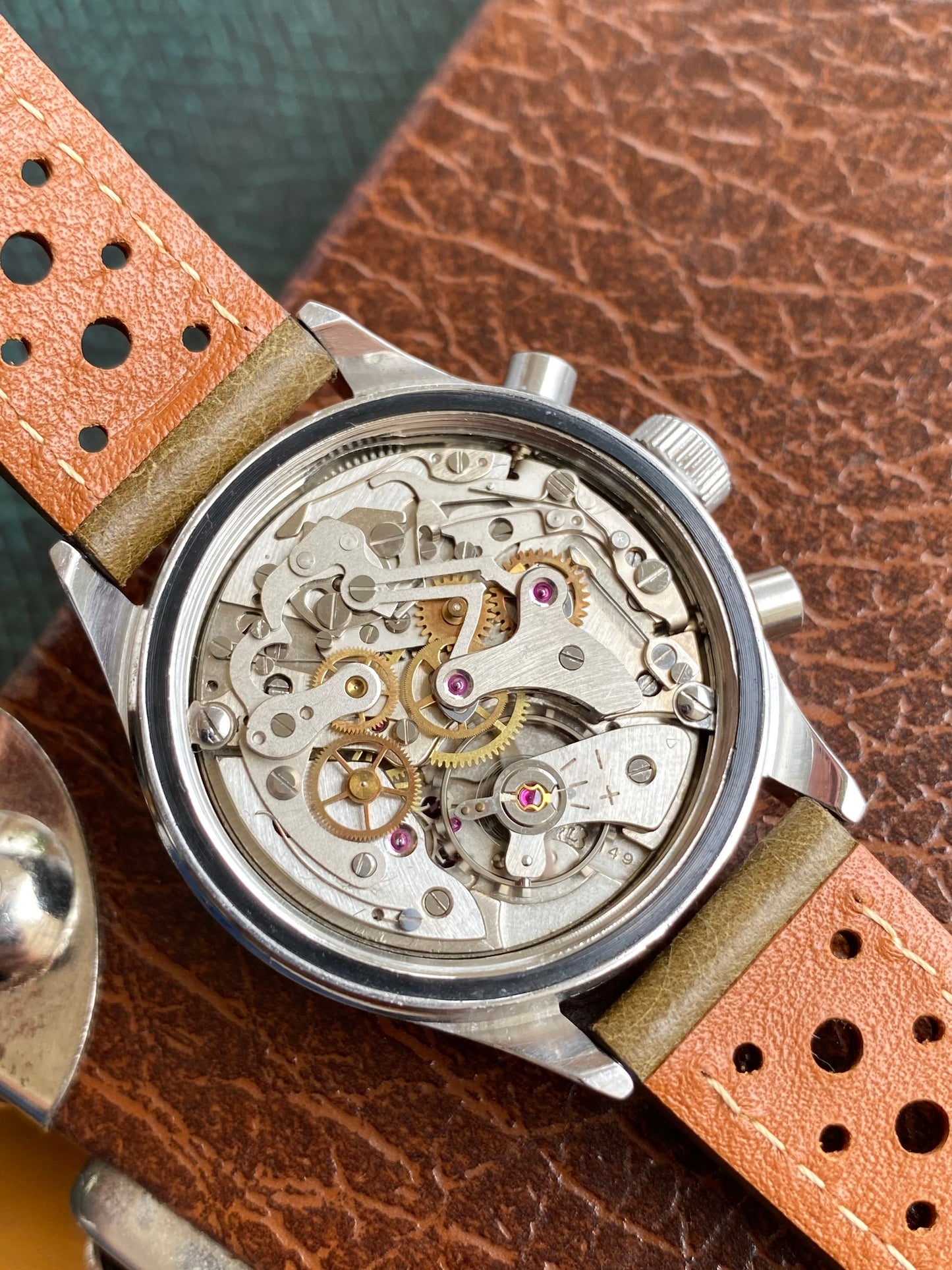 ZAL Chronographe Acier - Plongée Aviation Montre Vintage Mécanique Landeron 49 - 1960