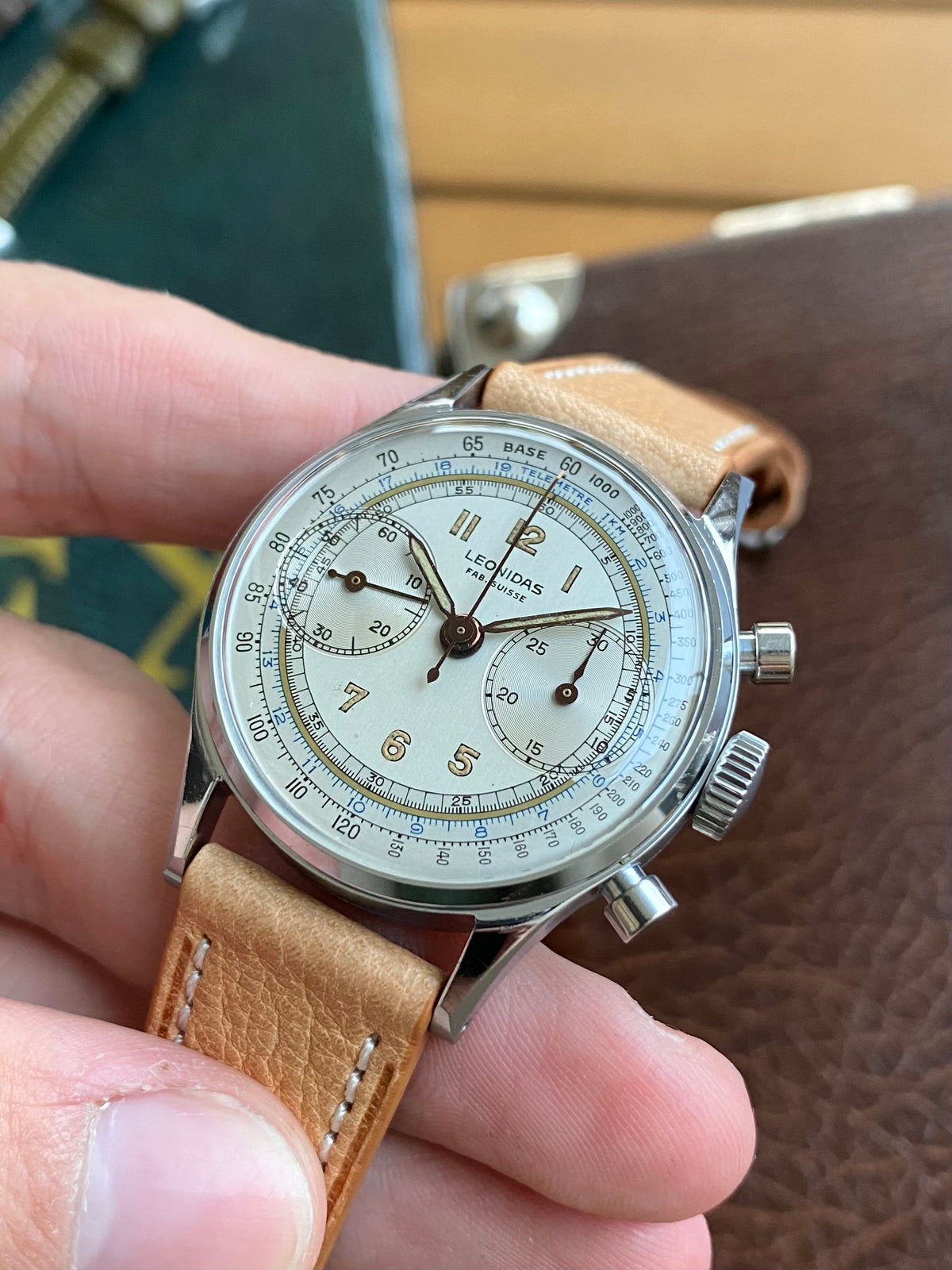 Leonidas Fab. Suisse Chronographe Landeron 48 - Pré Heuer Montre Vintage Mécanique 1940