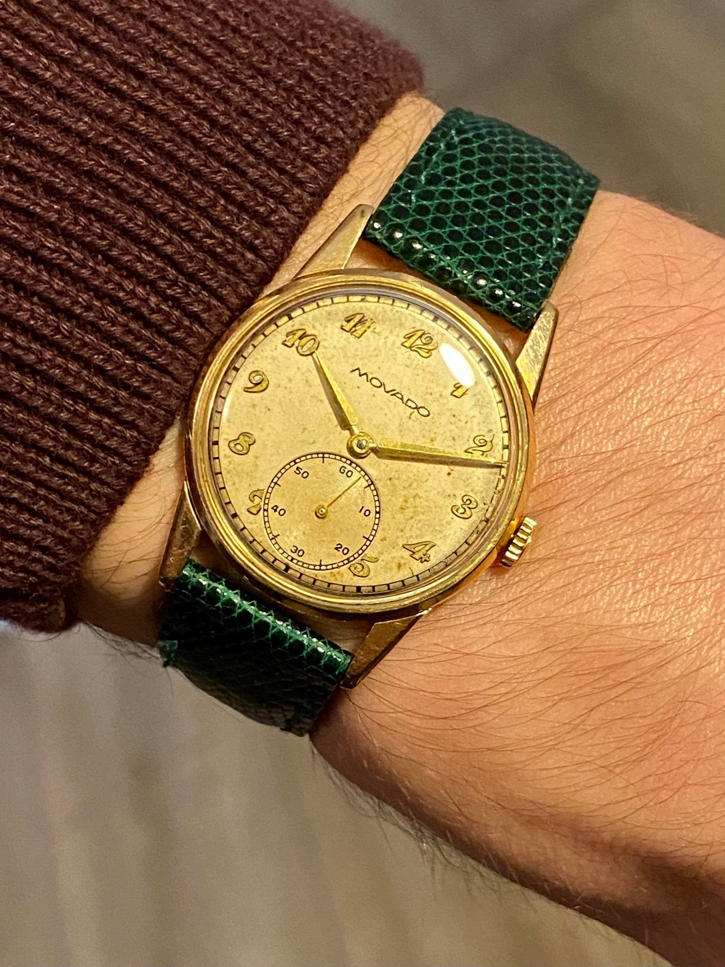 Movado Cal.75 Or Jaune 18k 750/1000 Montre Vintage Mécanique Breguet Dial 1940