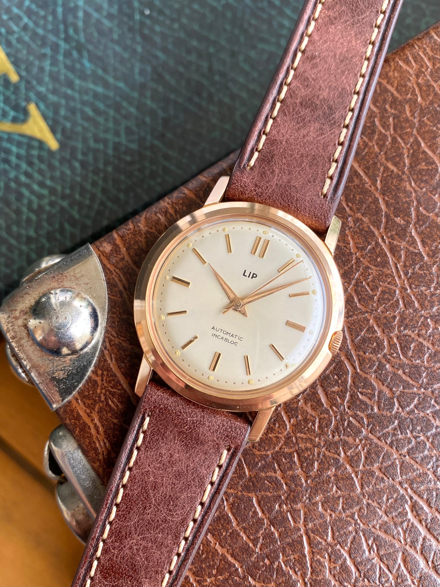 LIP France Automatic R126 - Montre Vintage Mécanique Plaqué Or Rose - 1960